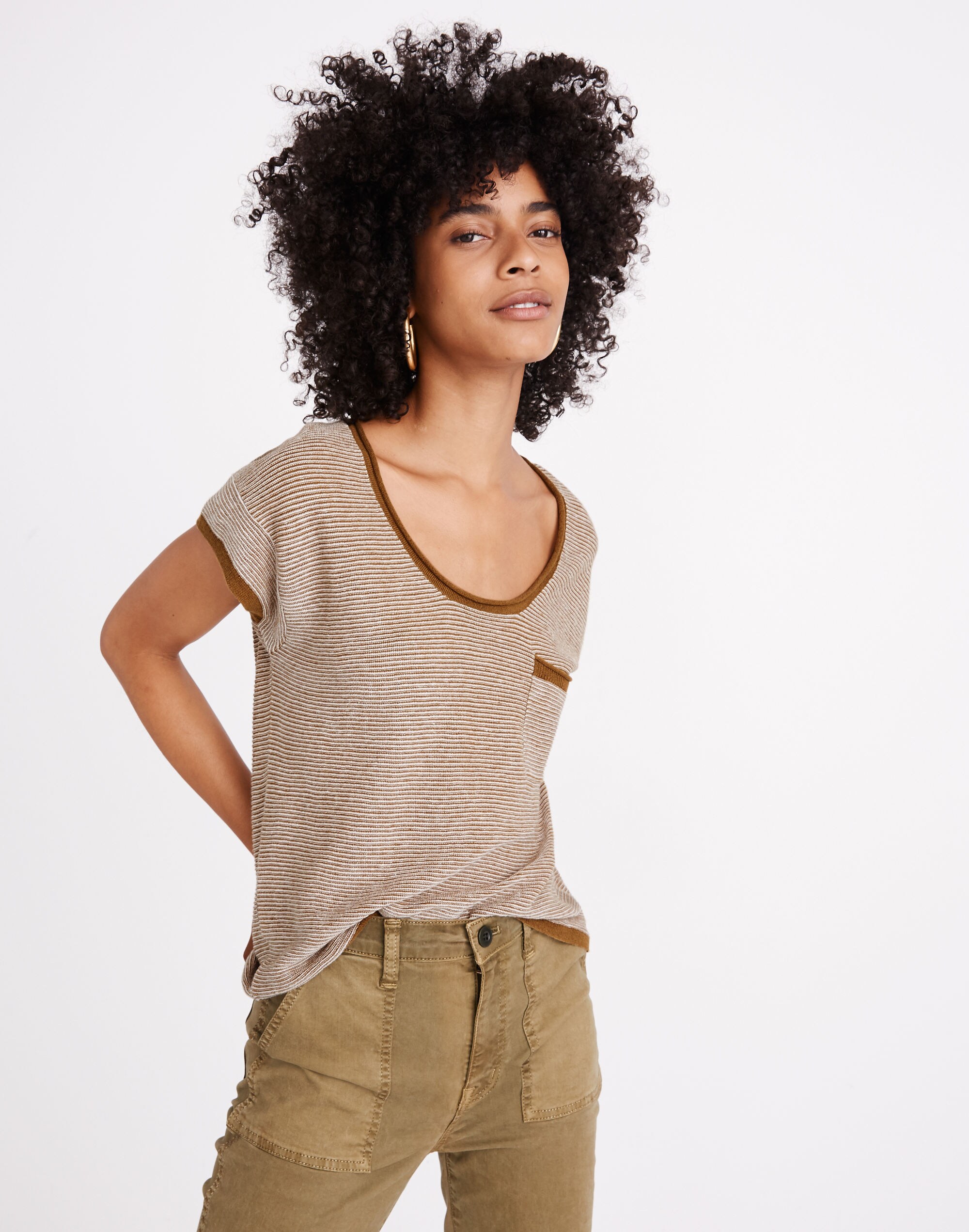 Watermoor Short-Sleeve Sweater in Stripe