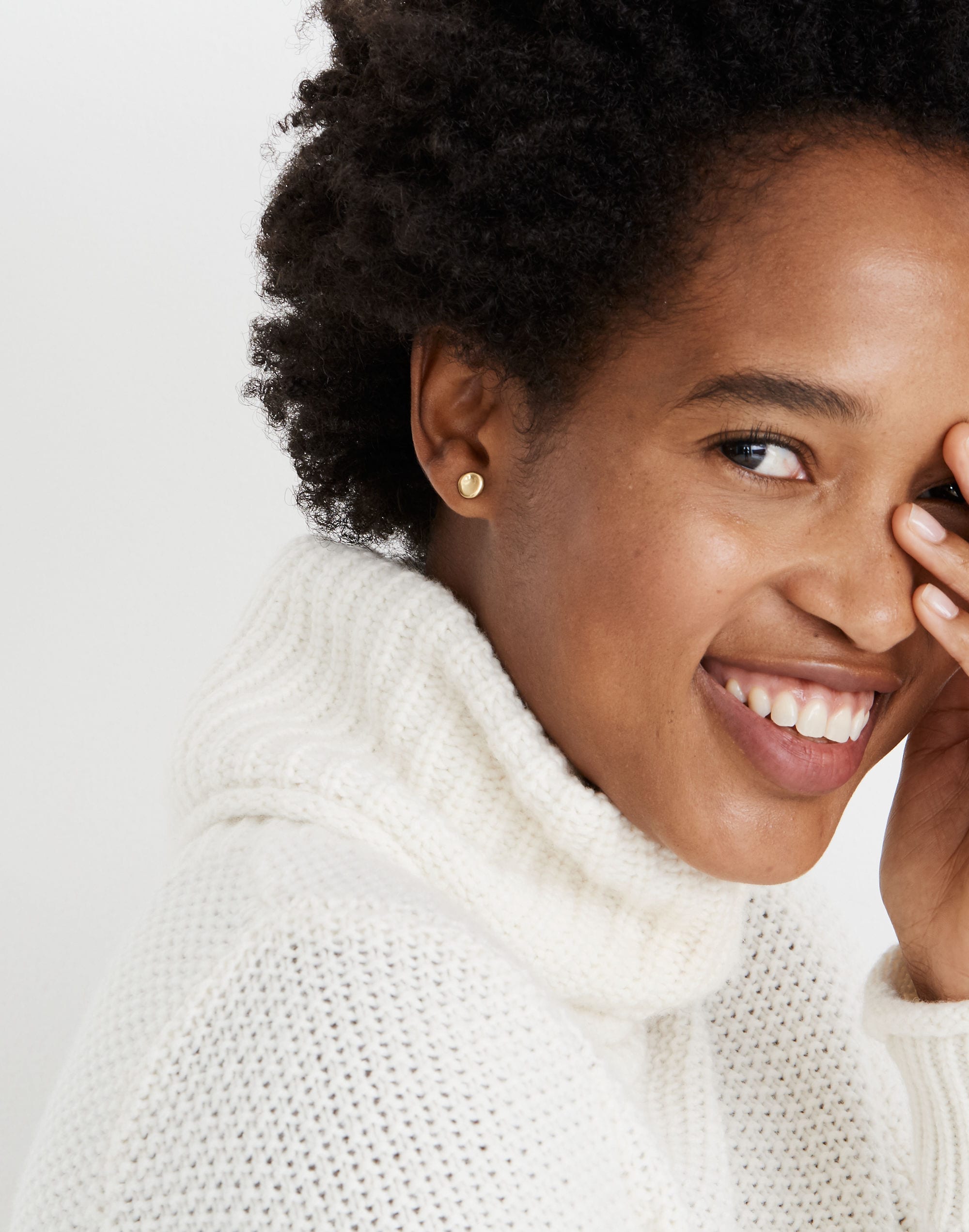 Hammered Circle Stud Earrings