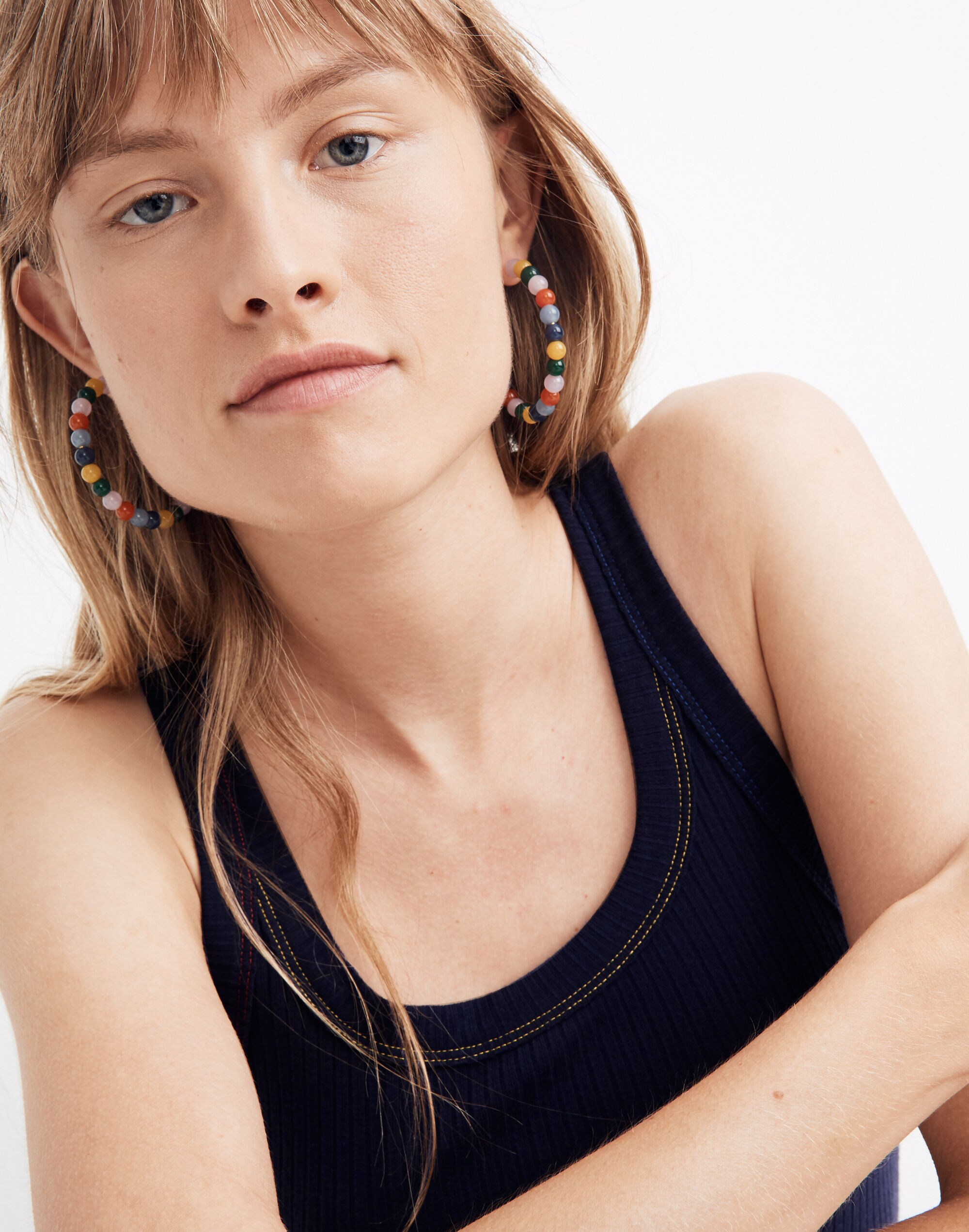 Acrylic Ball Hoop Earrings