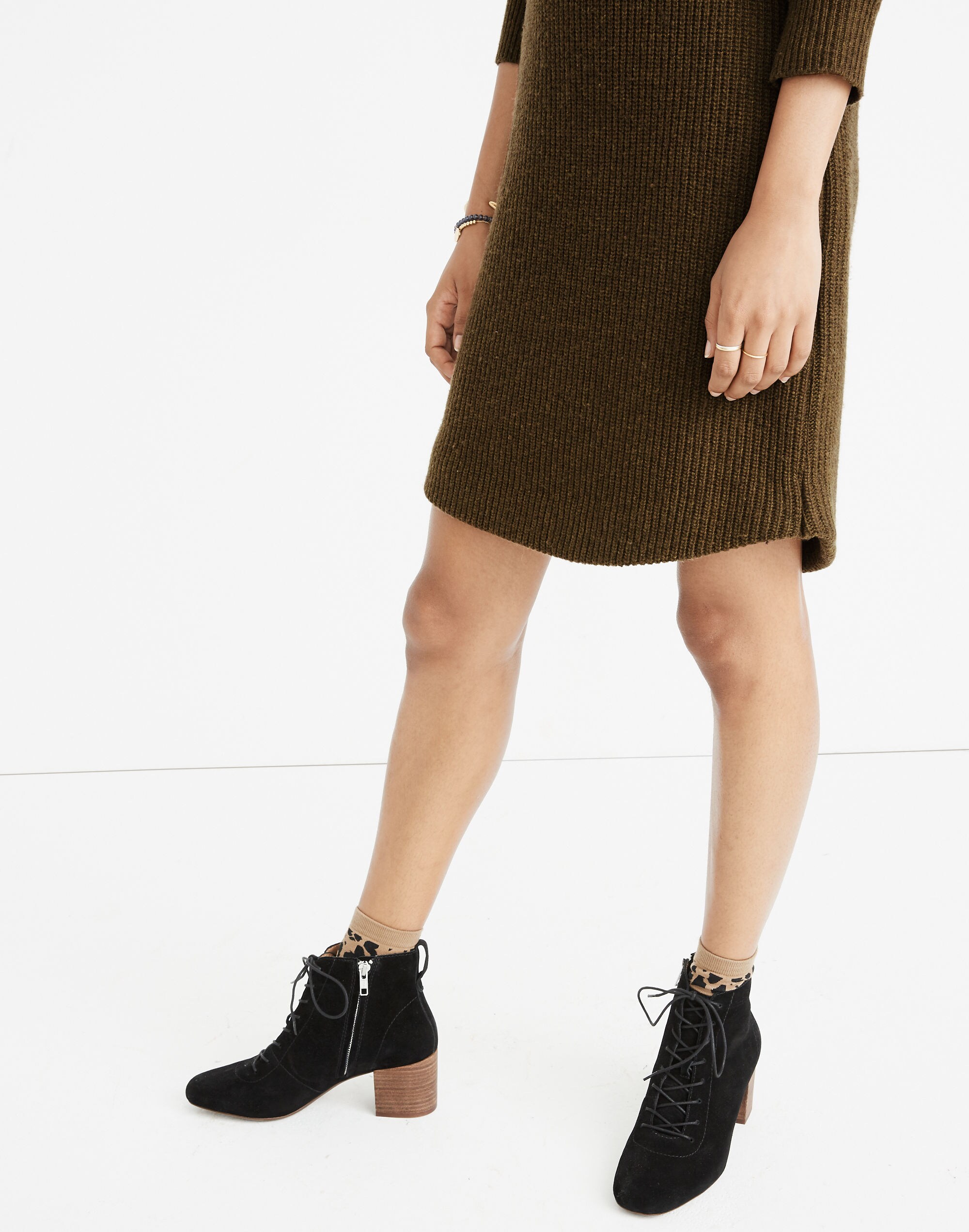 Petite Curved-Hem Sweater Dress