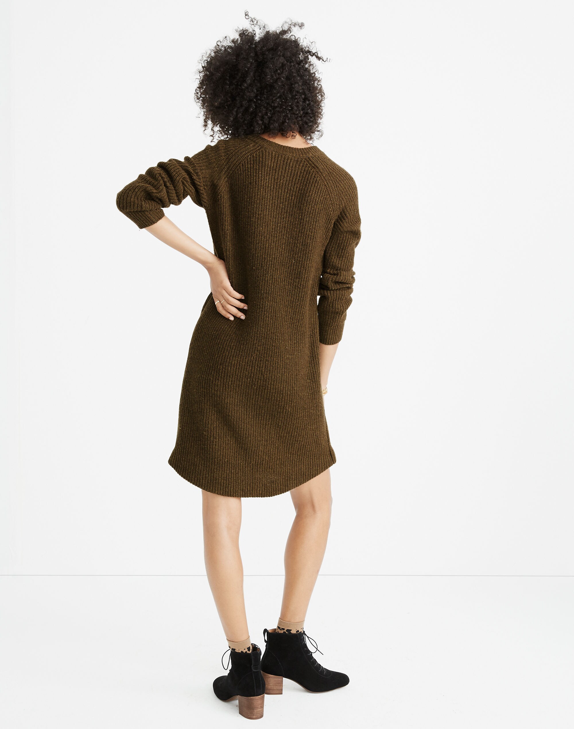 Petite Curved-Hem Sweater Dress