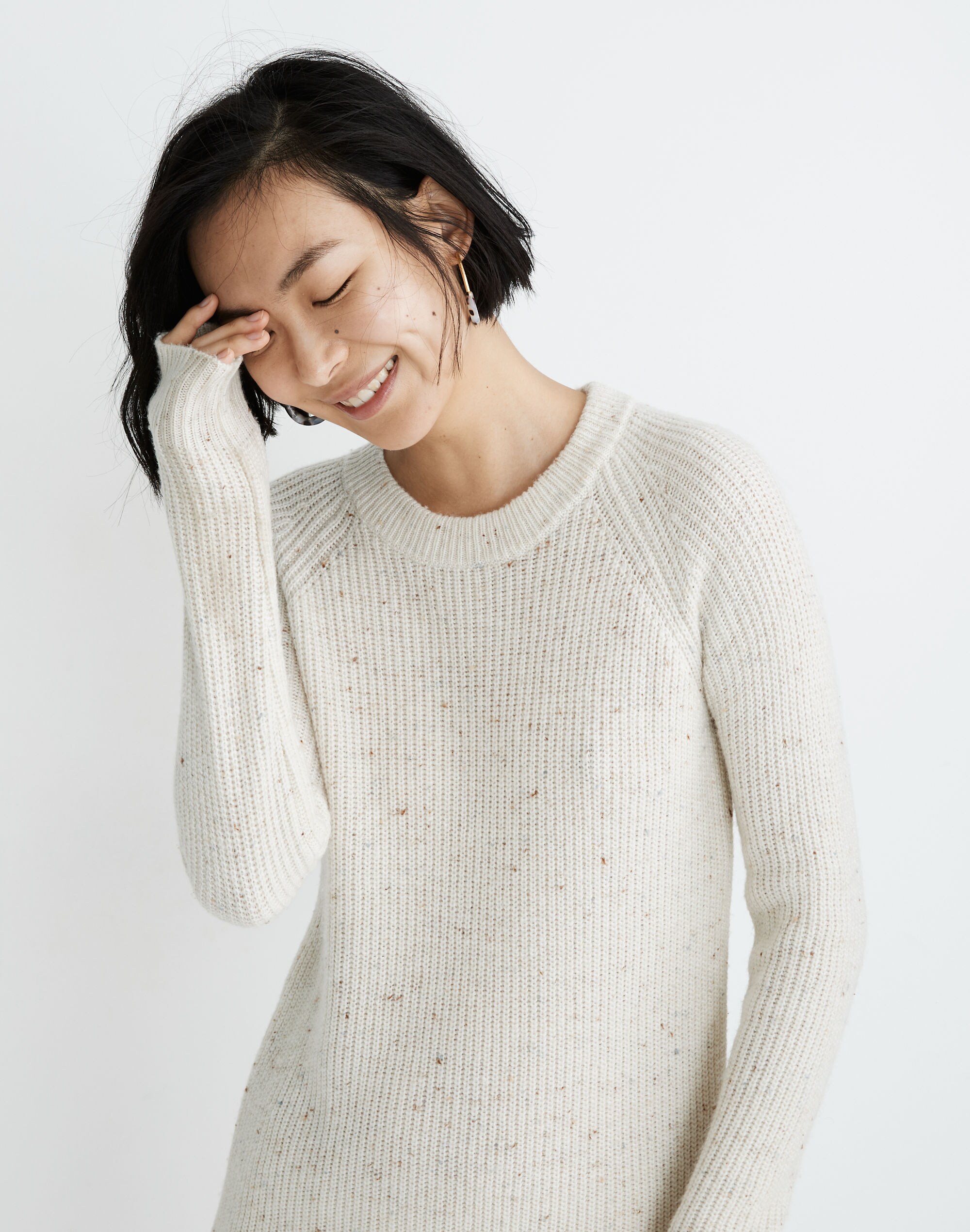 Curved-Hem Sweater Dress