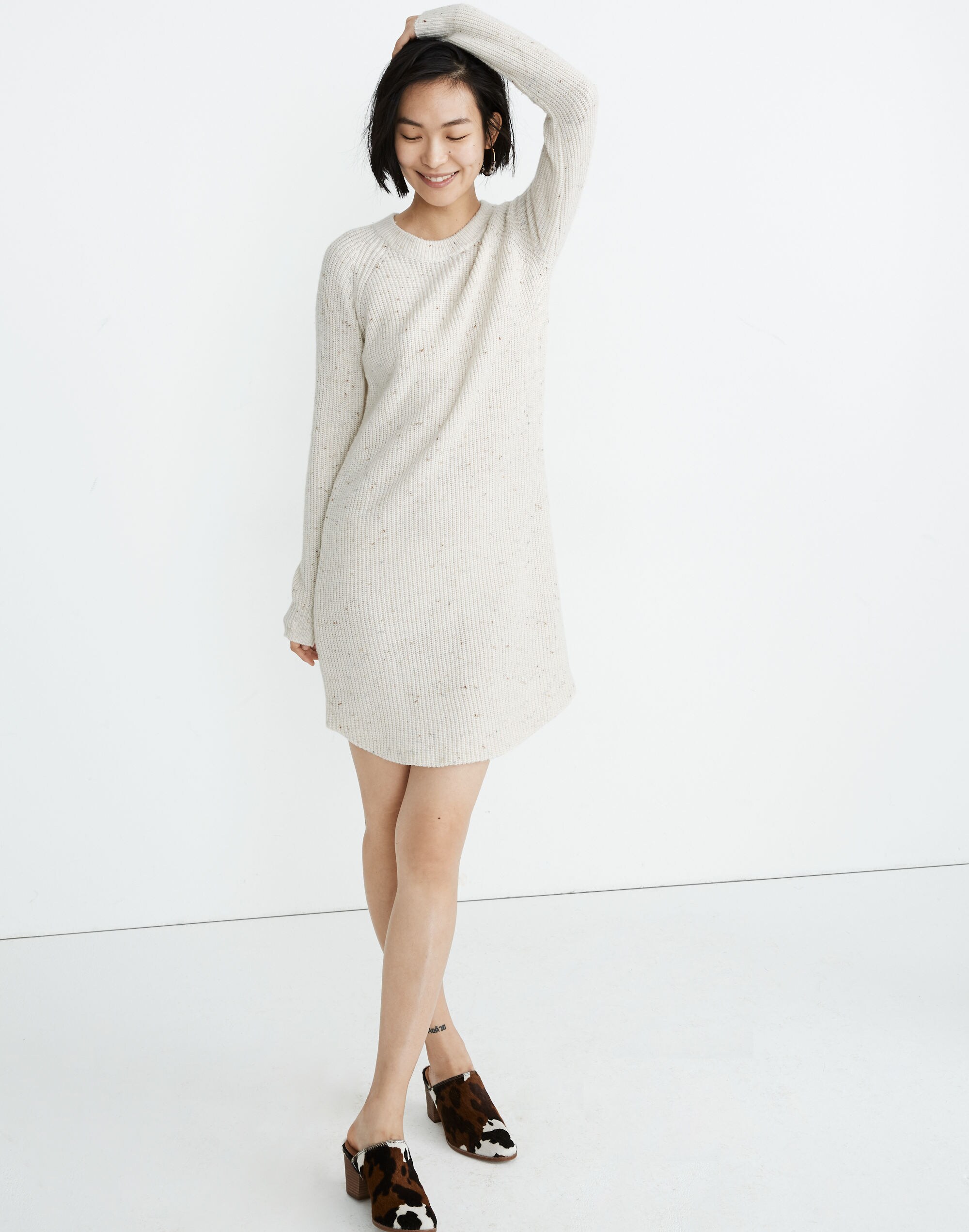 Curved-Hem Sweater Dress