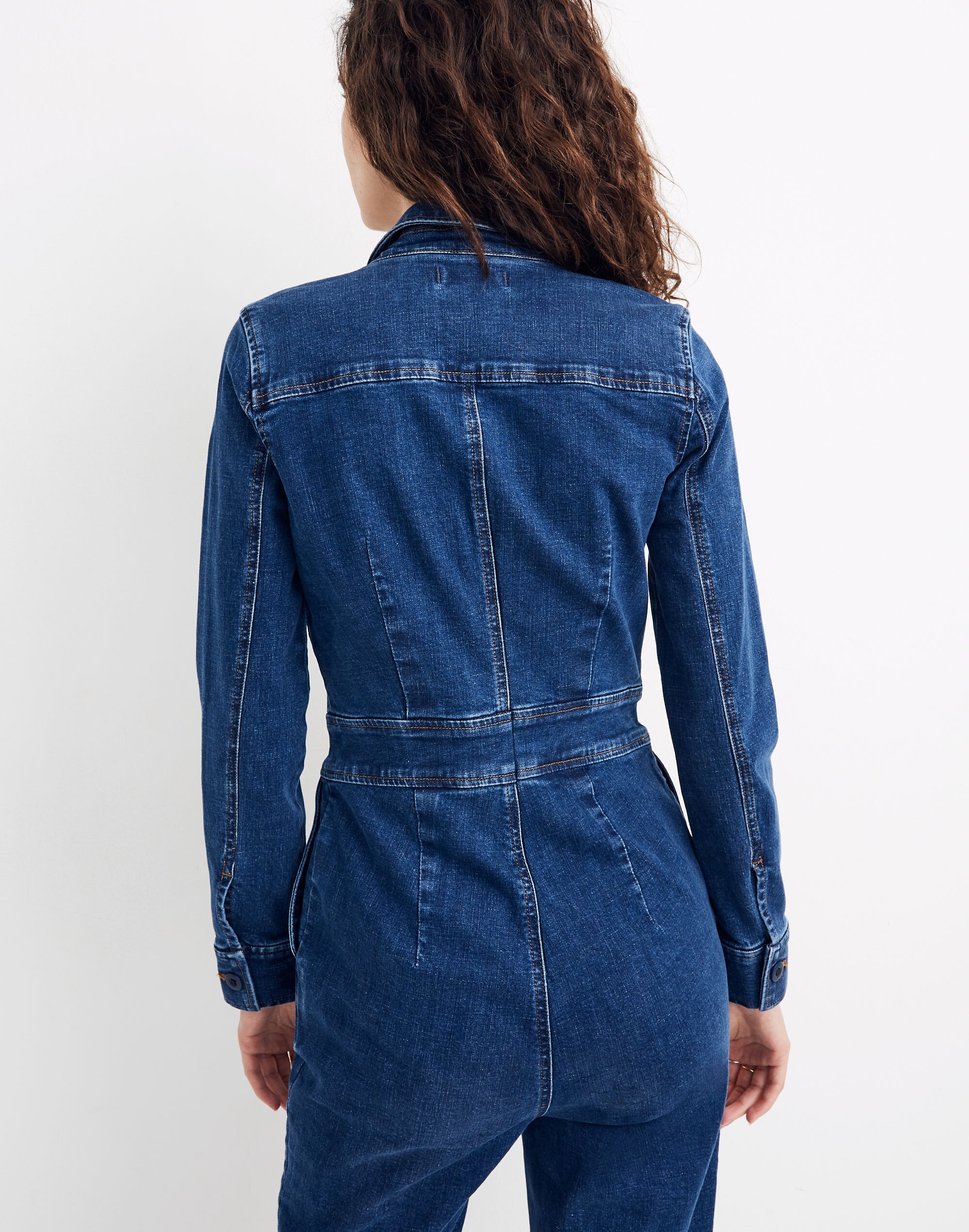 Denim Slim Coverall Jumpsuit in Stanwick Wash