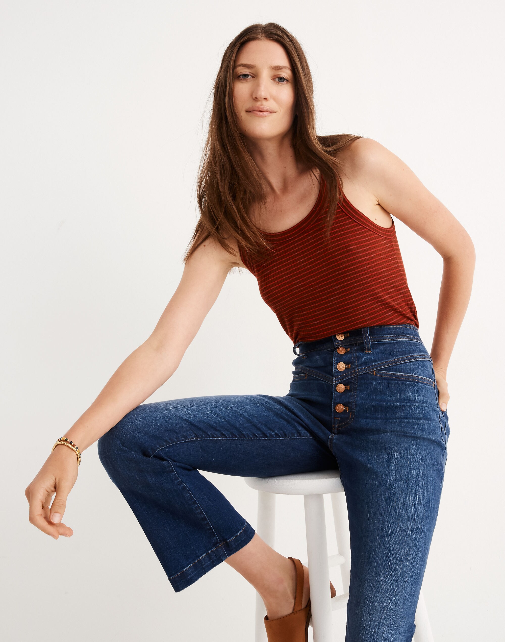 Cali Demi-Boot Jeans in Brookhaven Wash: Pieced Yoke Edition