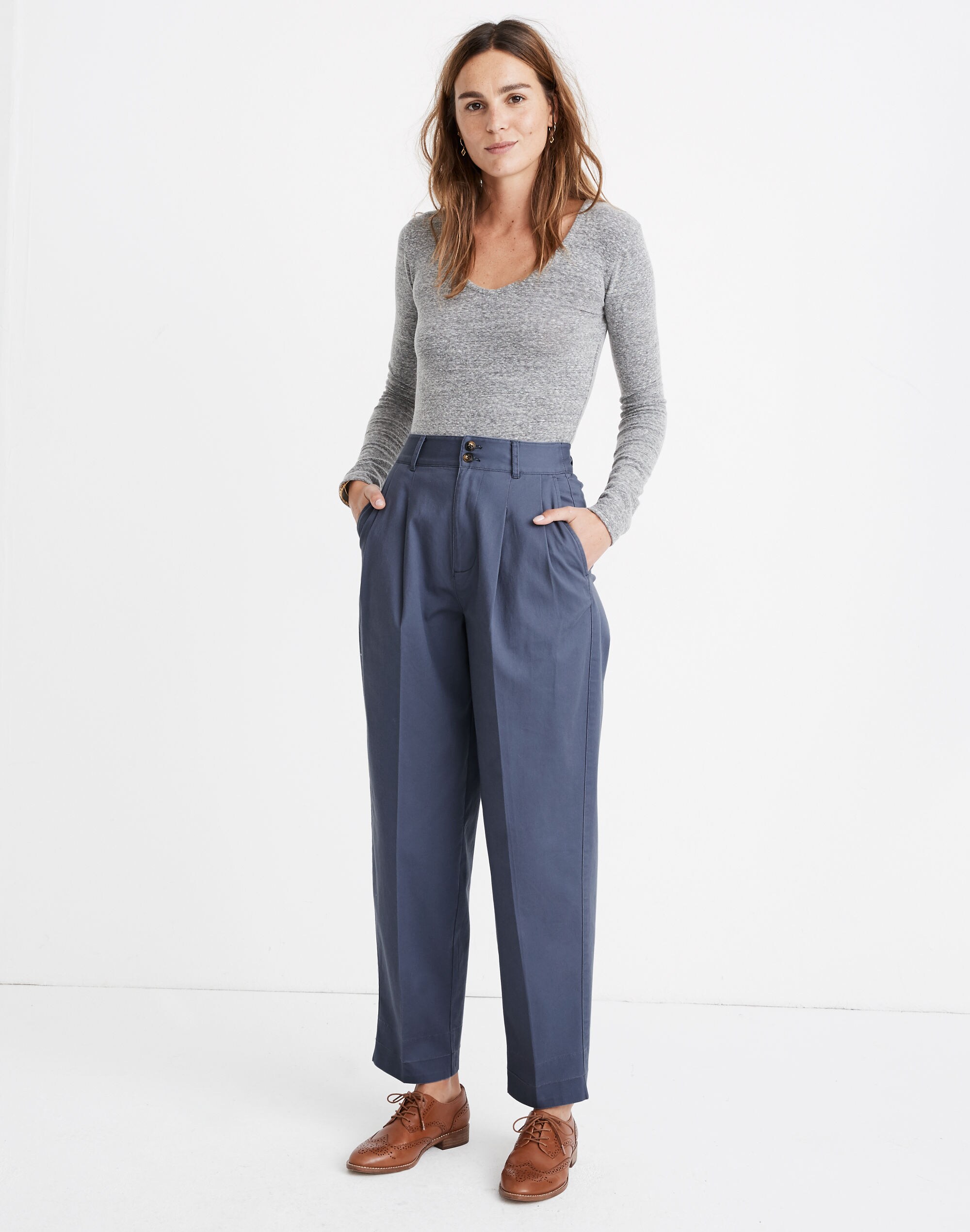 Pleated Taper Wide-Leg Pants | Madewell