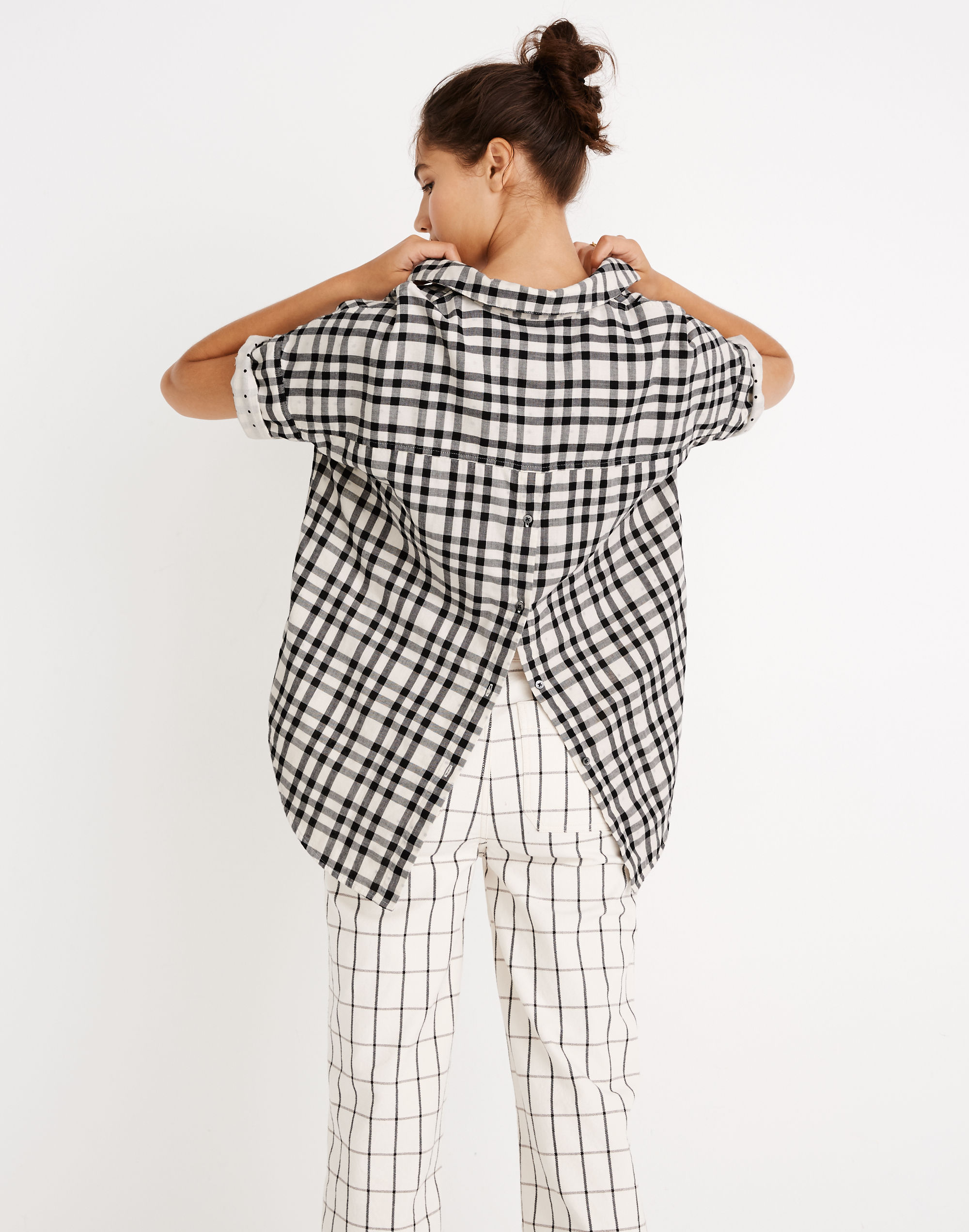 Courier Button-Back Shirt in Double-Faced Plaid