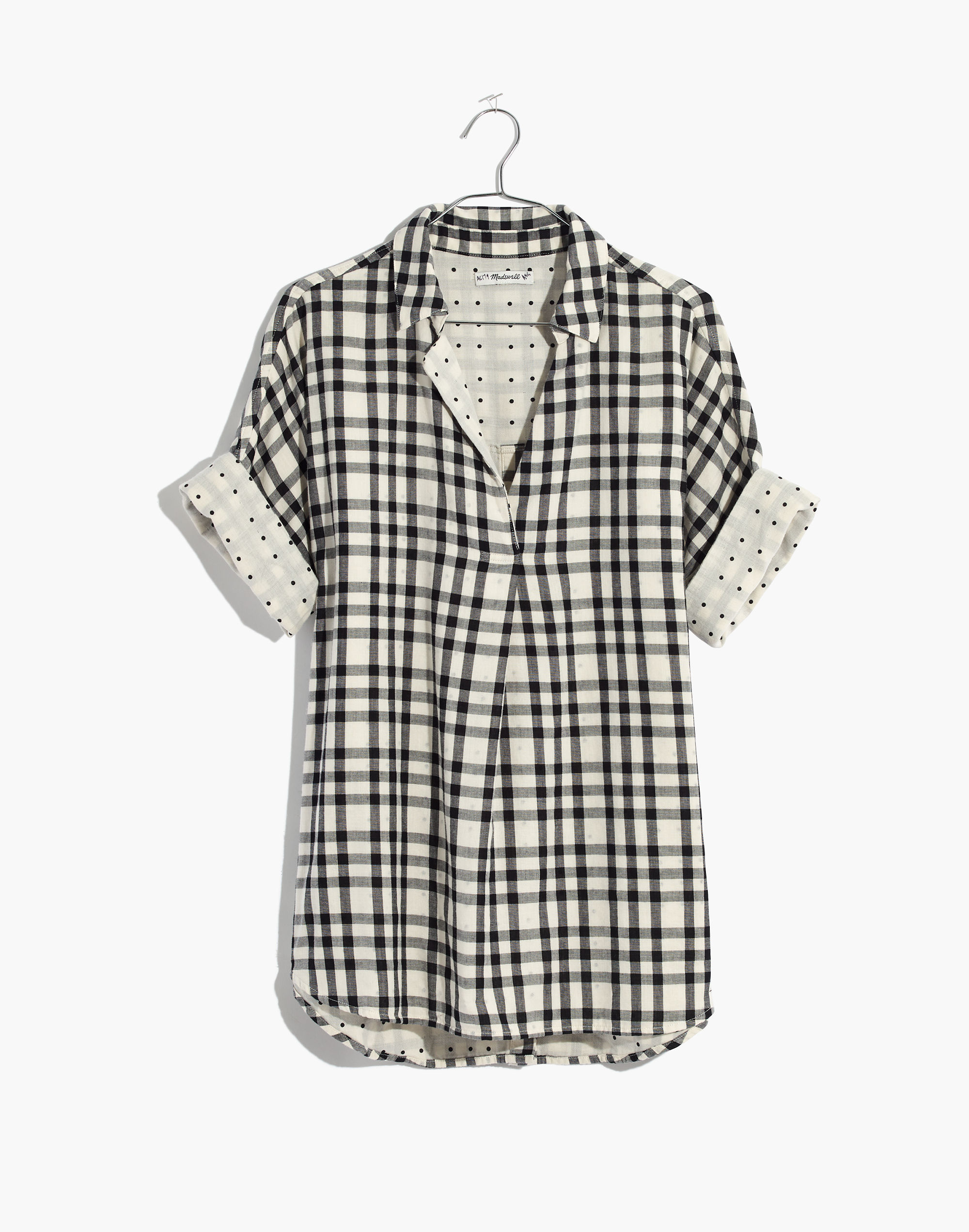 Courier Button-Back Shirt in Double-Faced Plaid