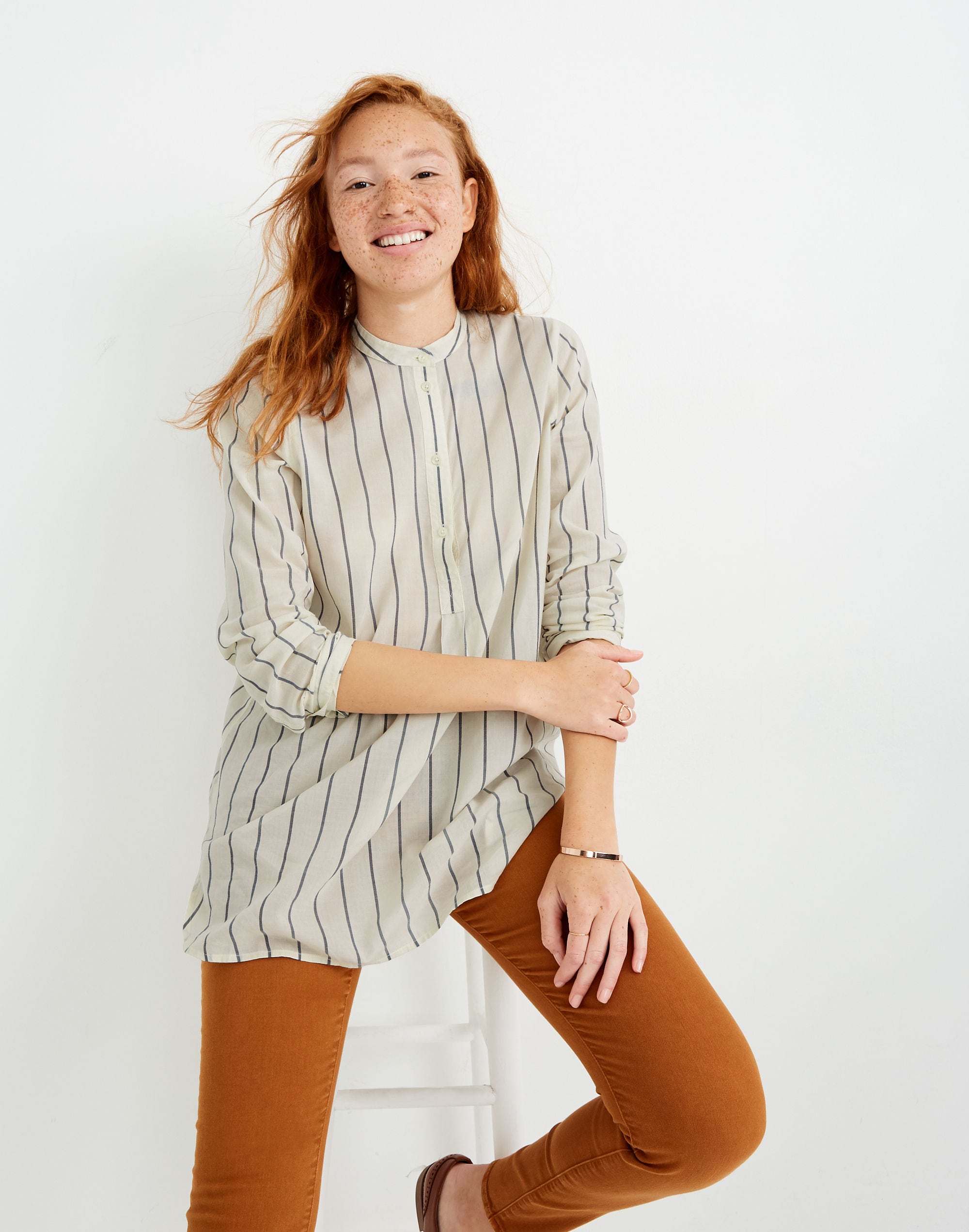 Wellspring Tunic Popover Shirt in Stripe