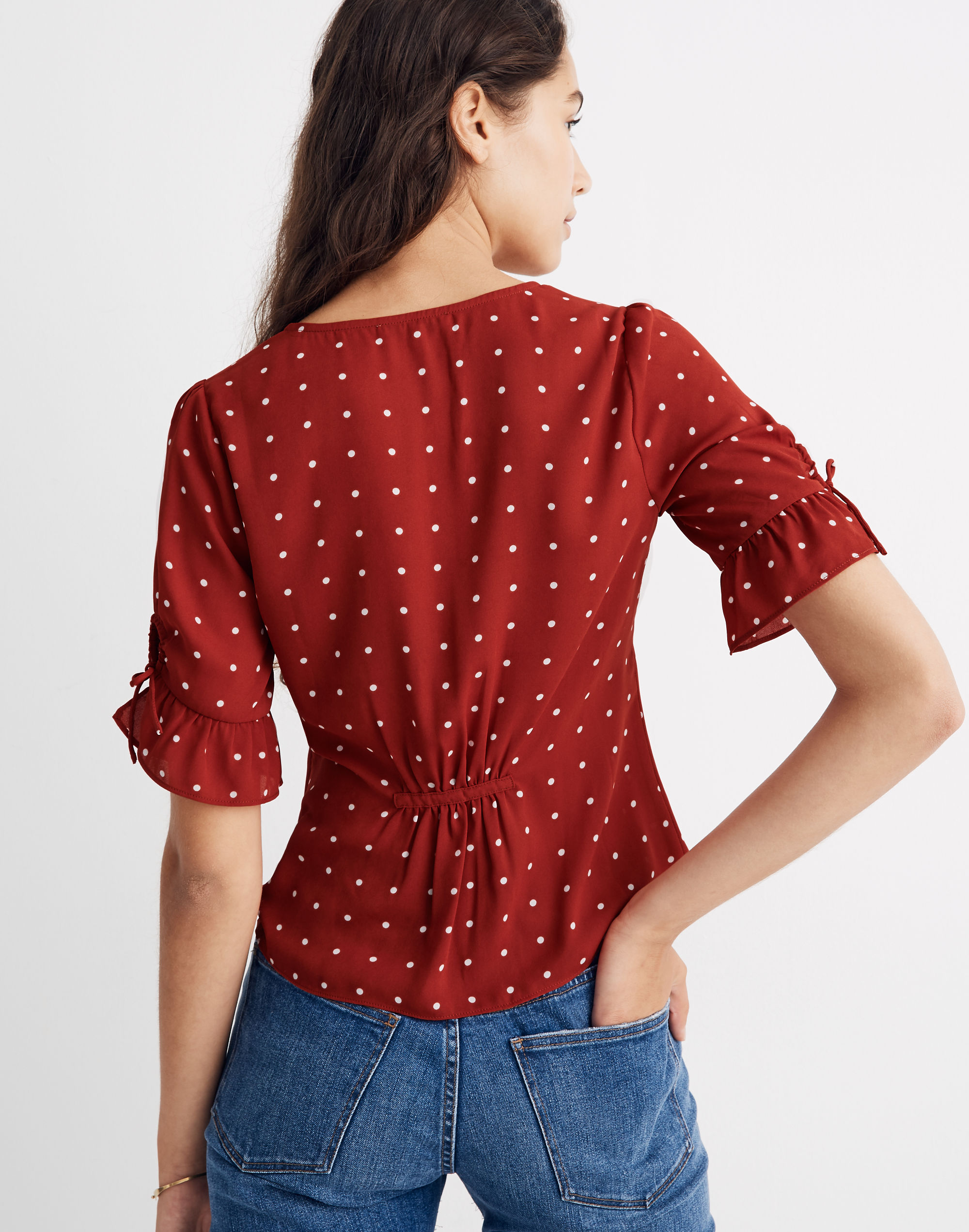 Daylight Tie-Sleeve Top in Polka Dot