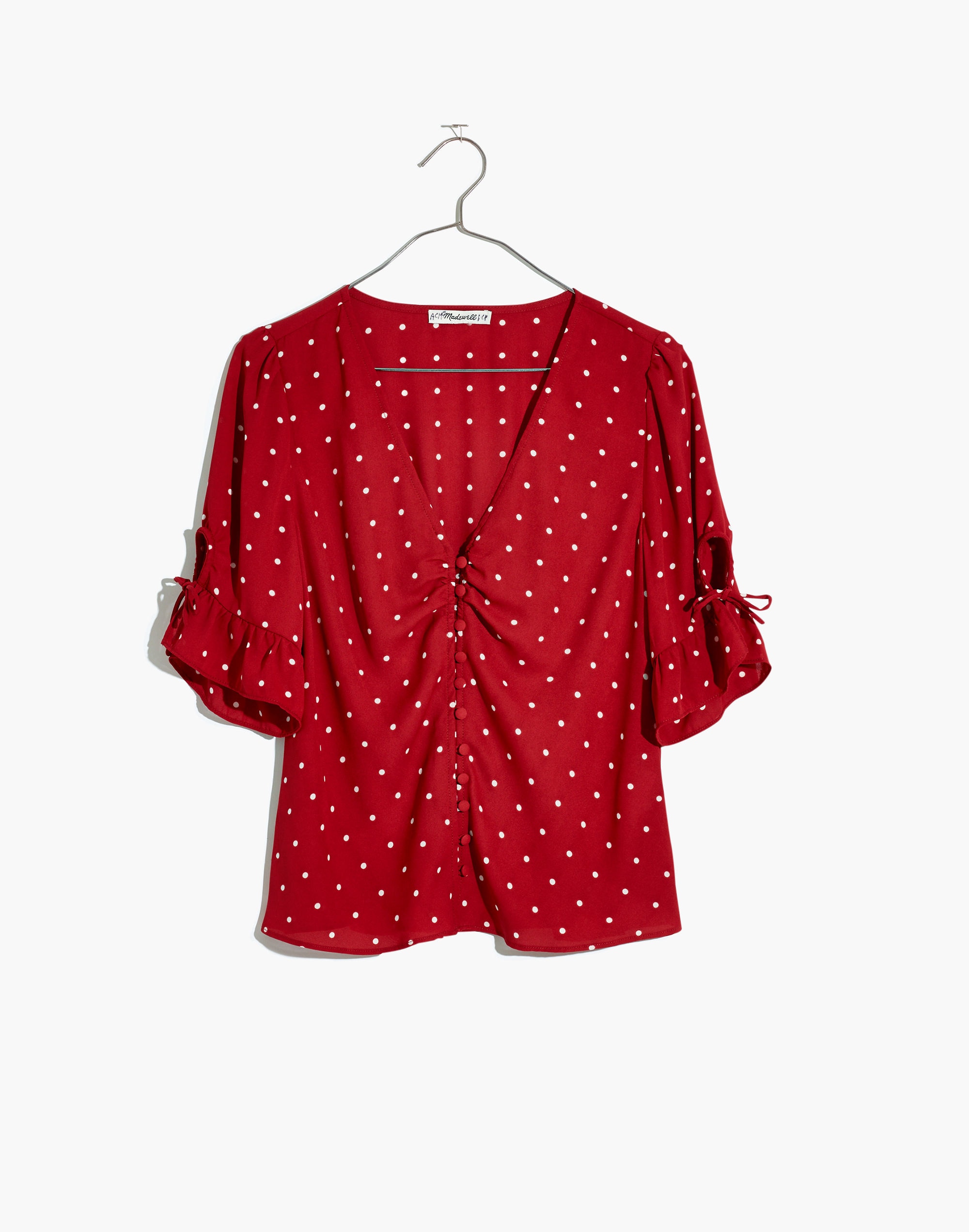 Daylight Tie-Sleeve Top in Polka Dot