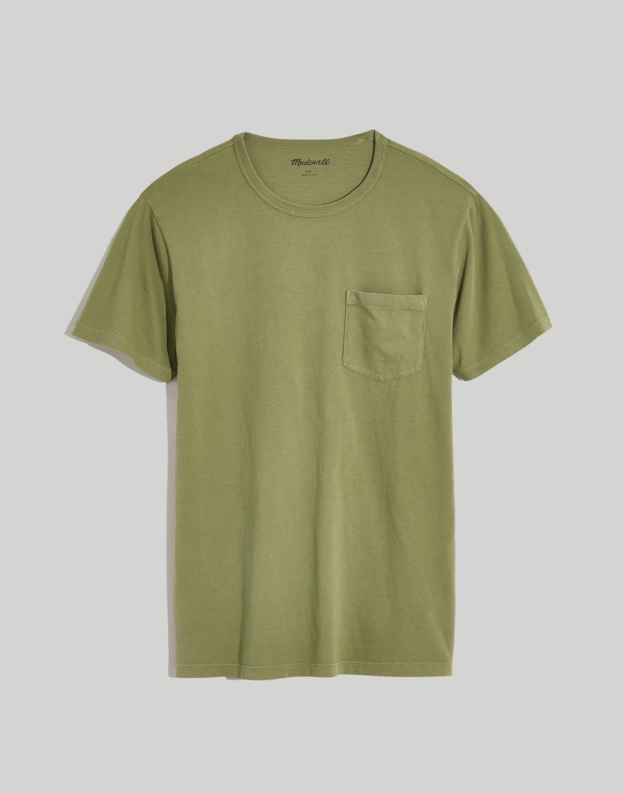 Mw Garment-dyed Allday Crewneck Pocket Tee In Faded Palm
