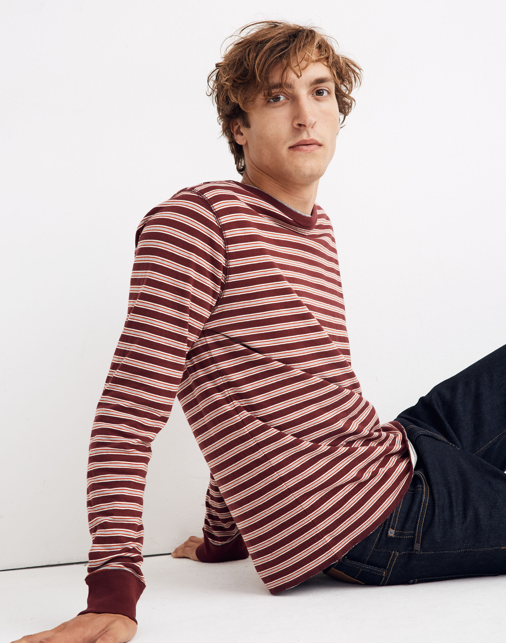 Doubledown Crewneck Tee in Naylor Stripe