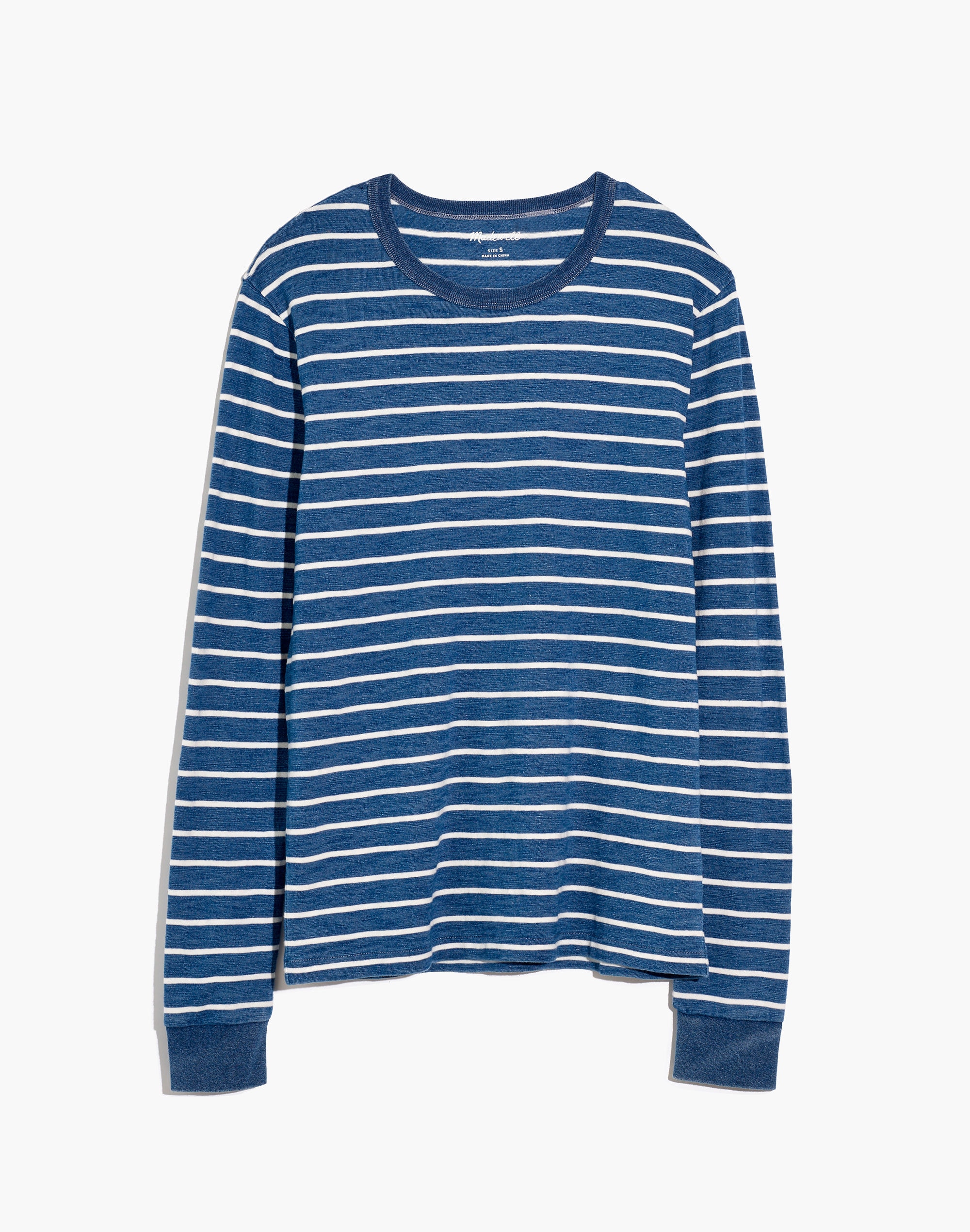 Allday Crewneck Tee in Indigo Stripe