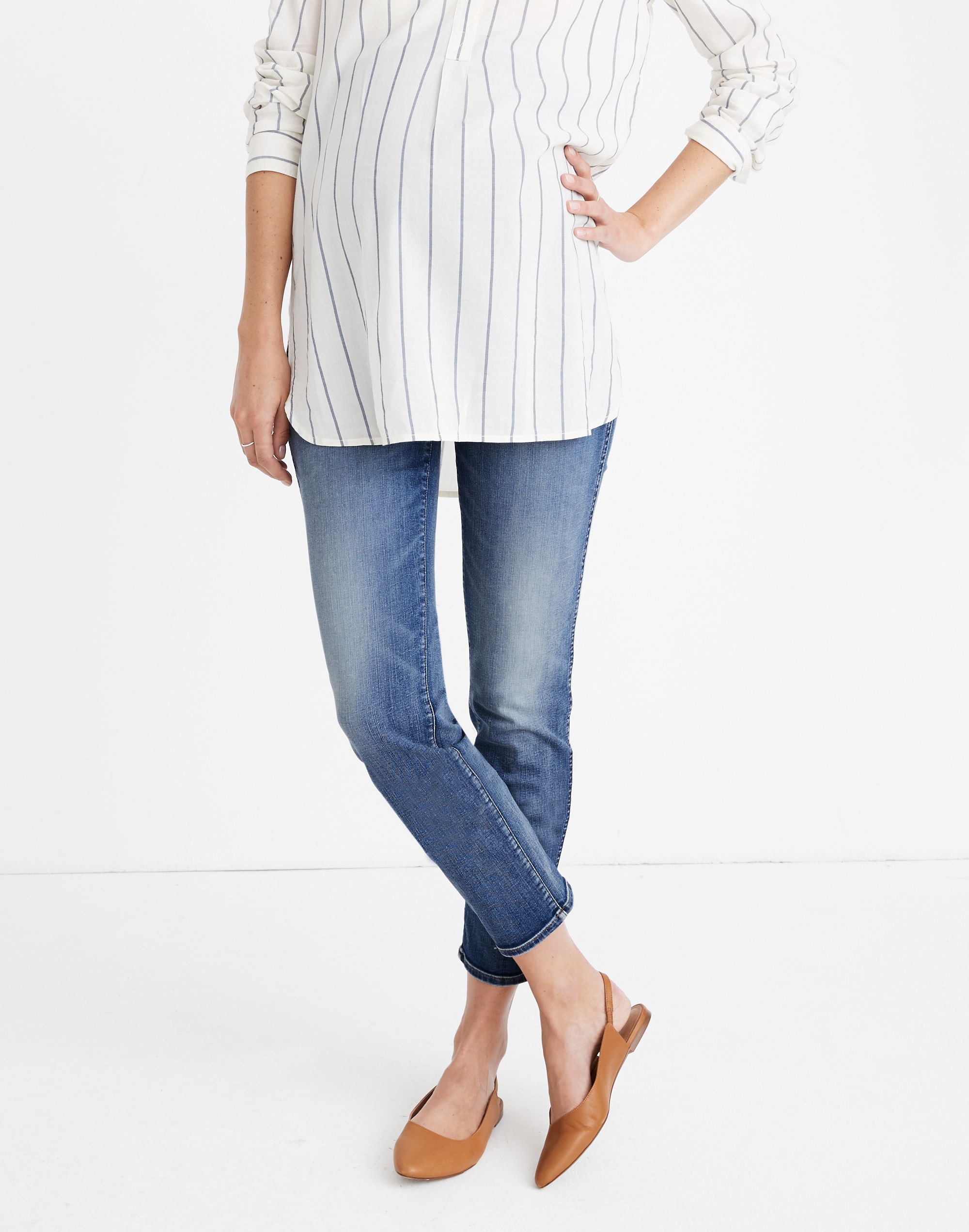 Maternity Over-the-Belly Stovepipe Jeans in Chancery Wash