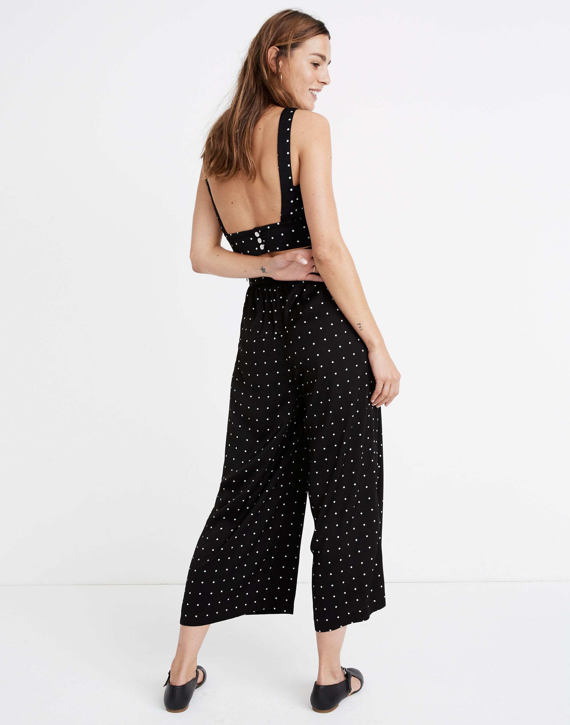 Huston Pull-On Crop Pants in Grid Dot