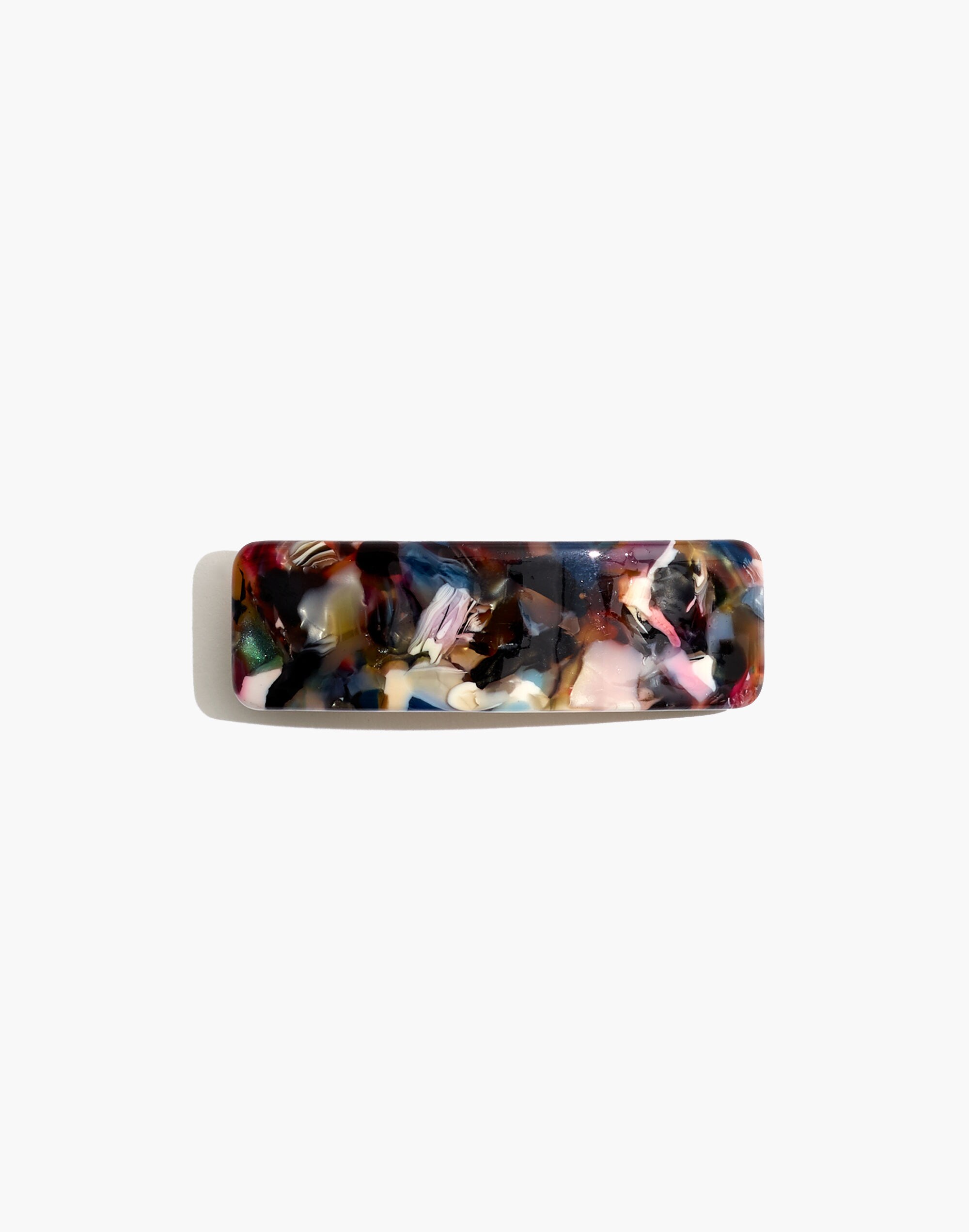 Rectangular Rainbow Tortoise Hair Barrette
