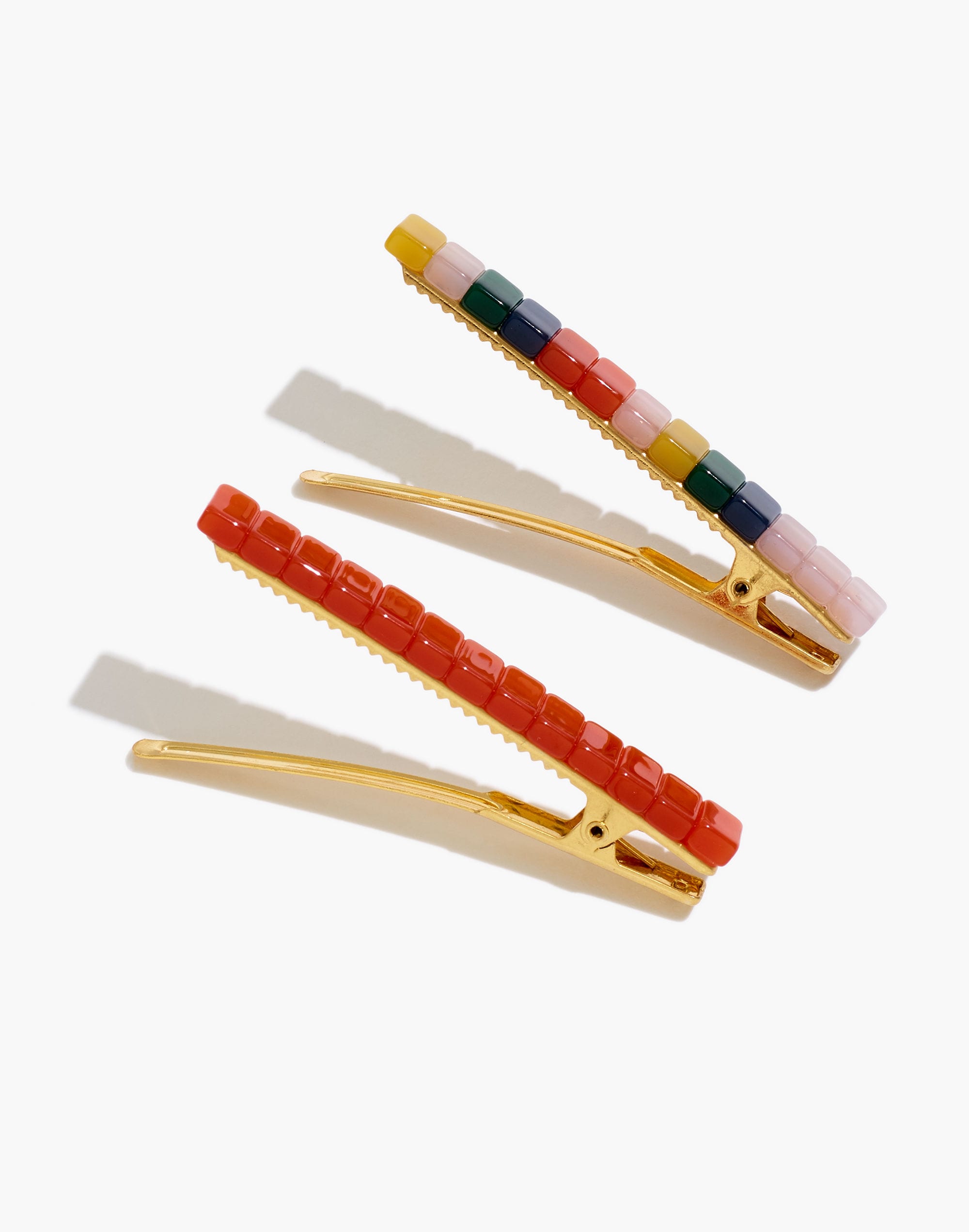 Two-Pack Beaded Alligator Hair Clips