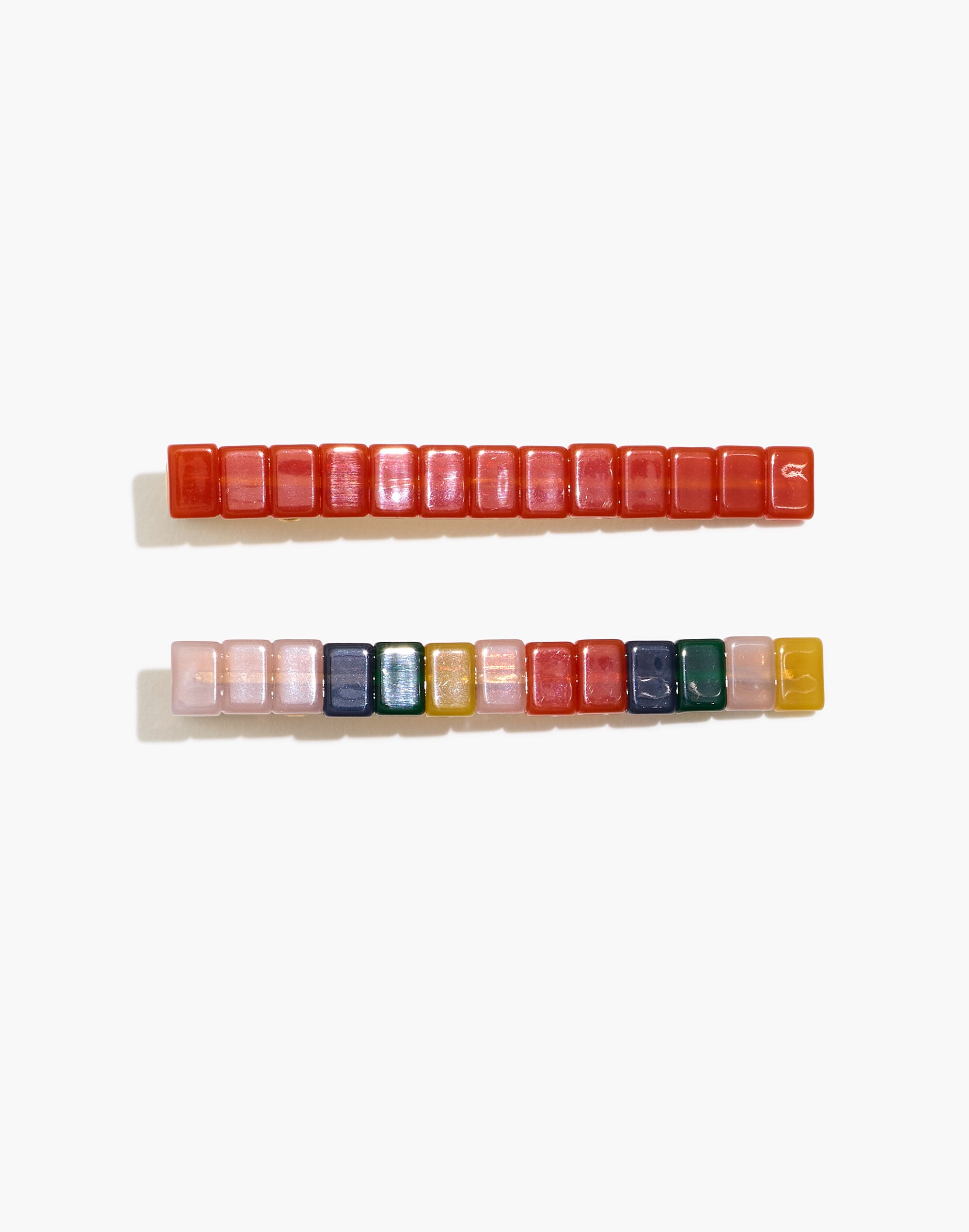 two-pack beaded alligator hair clips