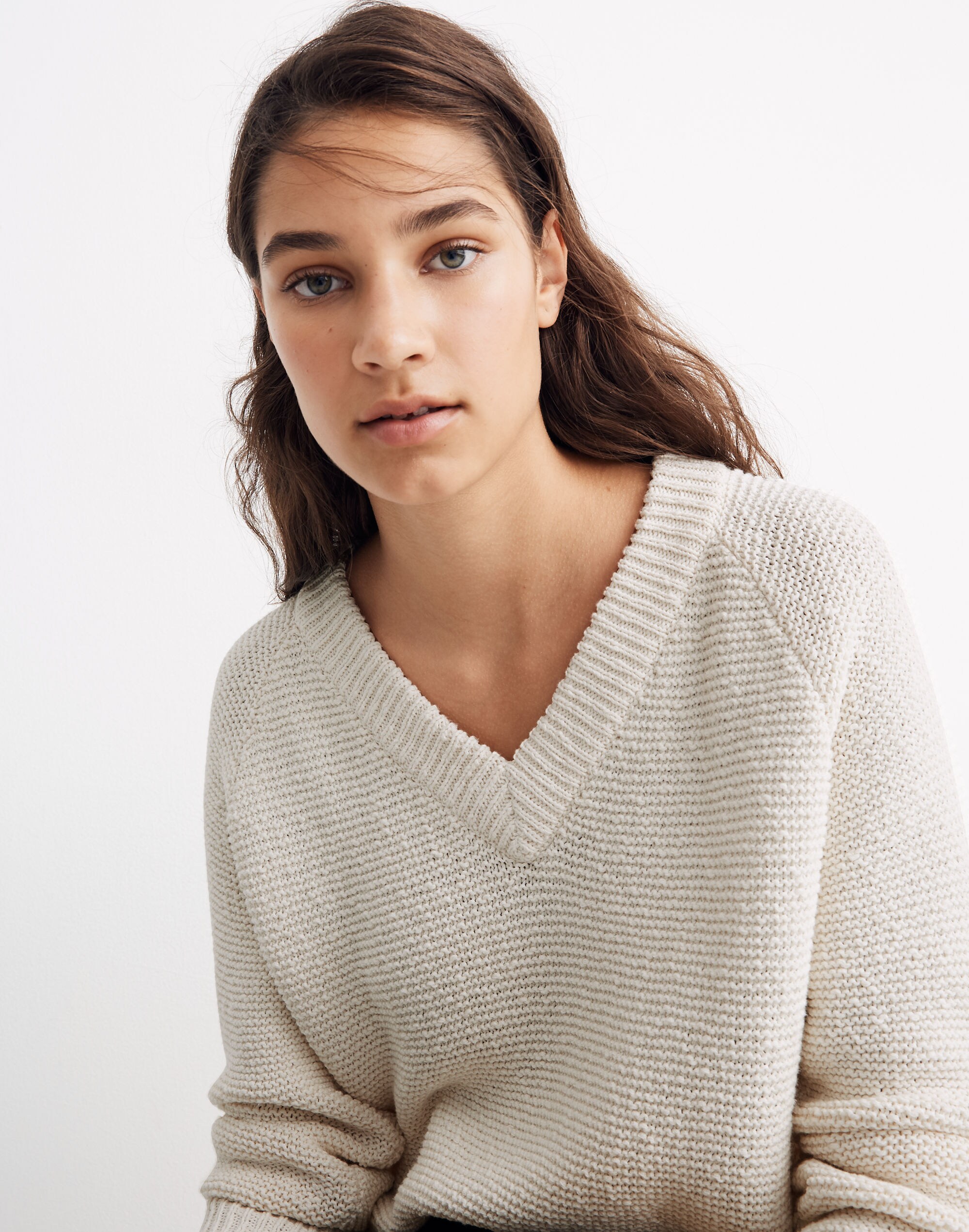 Arden V-Neck Crop Pullover Sweater