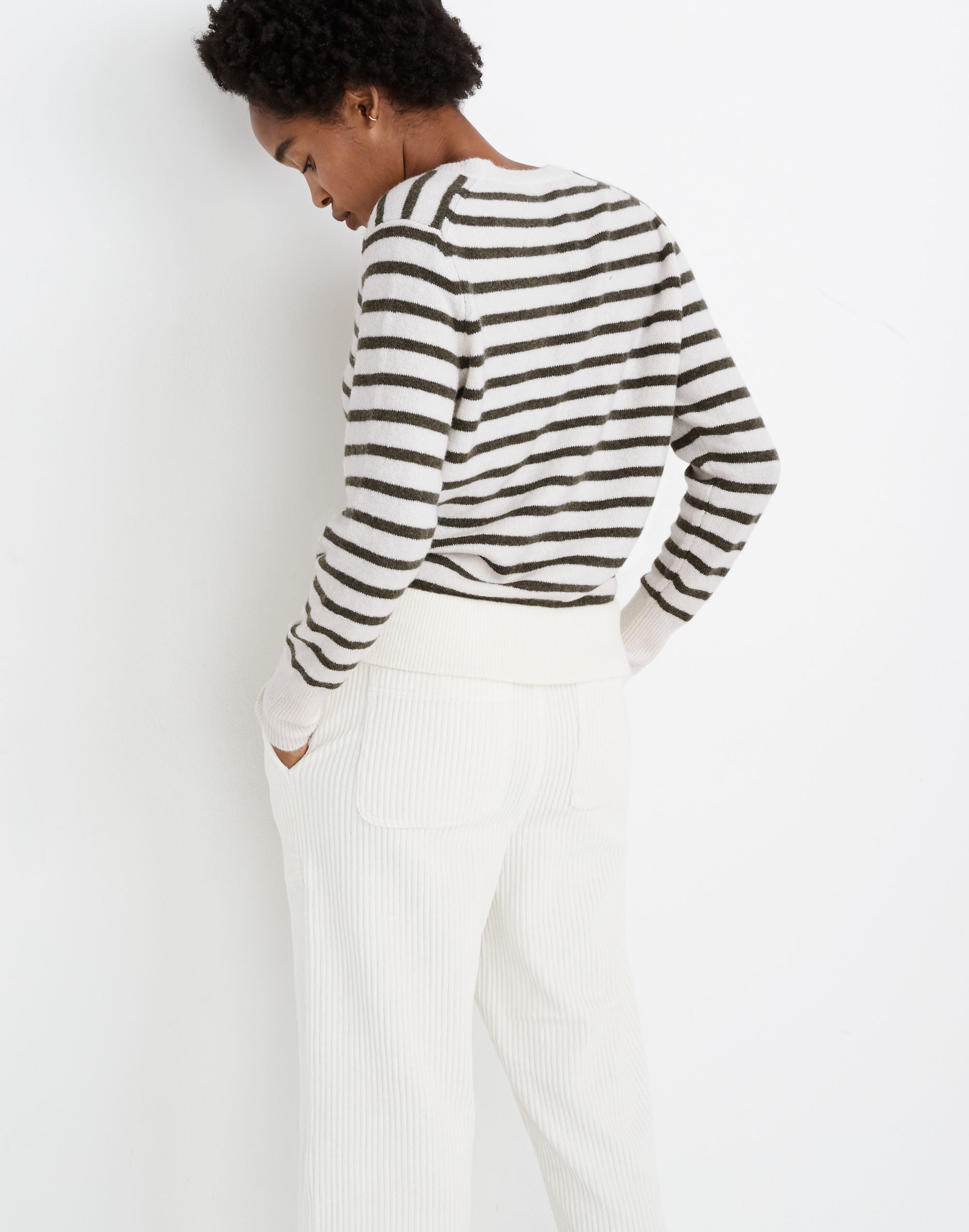Wrap-Front Sweater in Elthorne Stripe