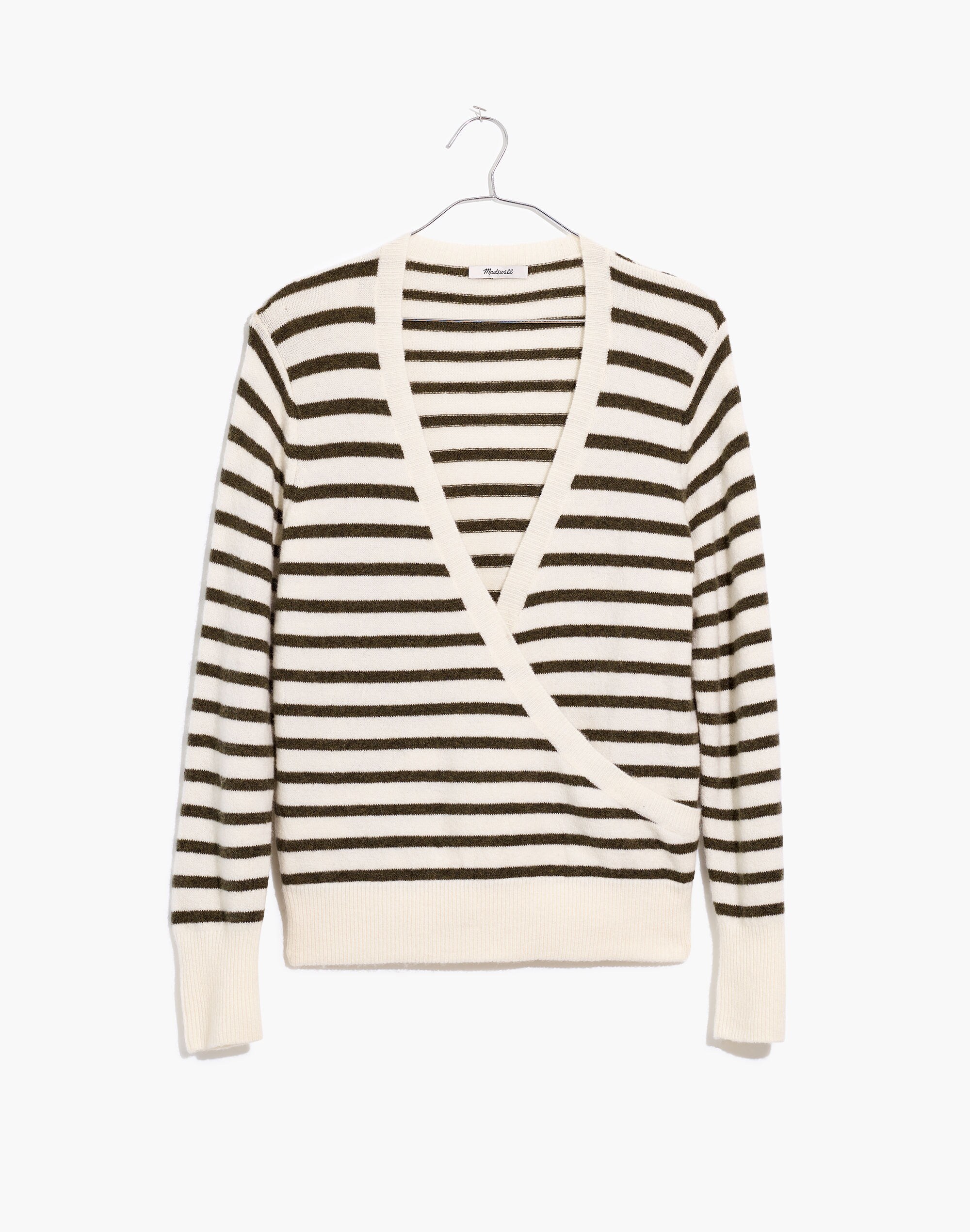 Wrap-Front Sweater in Elthorne Stripe
