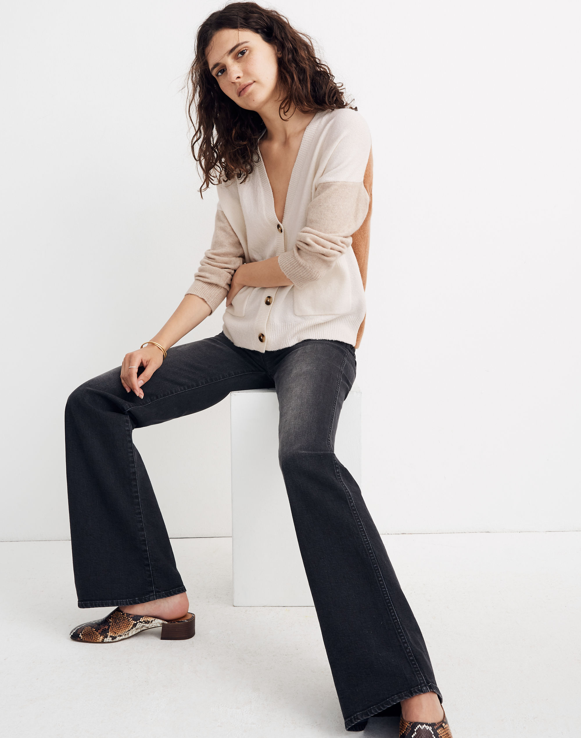 Short Kent Ex-Boyfriend Cardigan Sweater in Colorblock