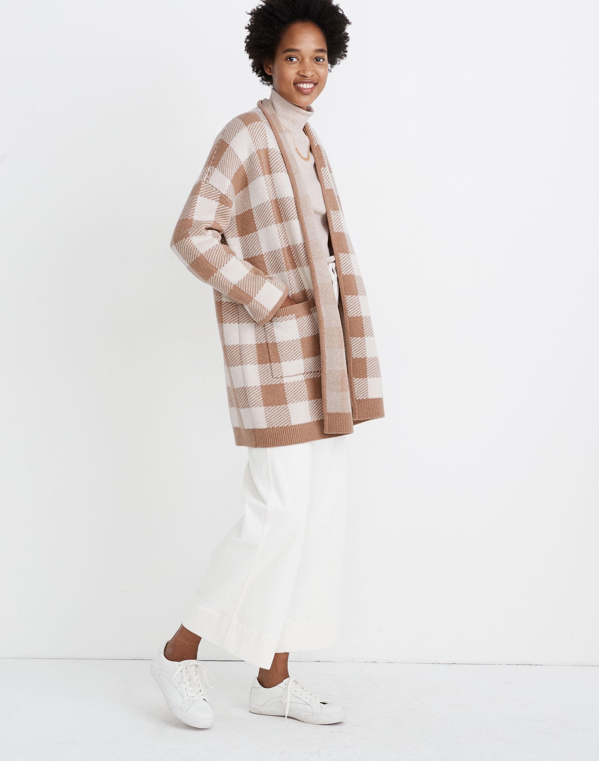 Minetta Sweater Coat in Buffalo Check