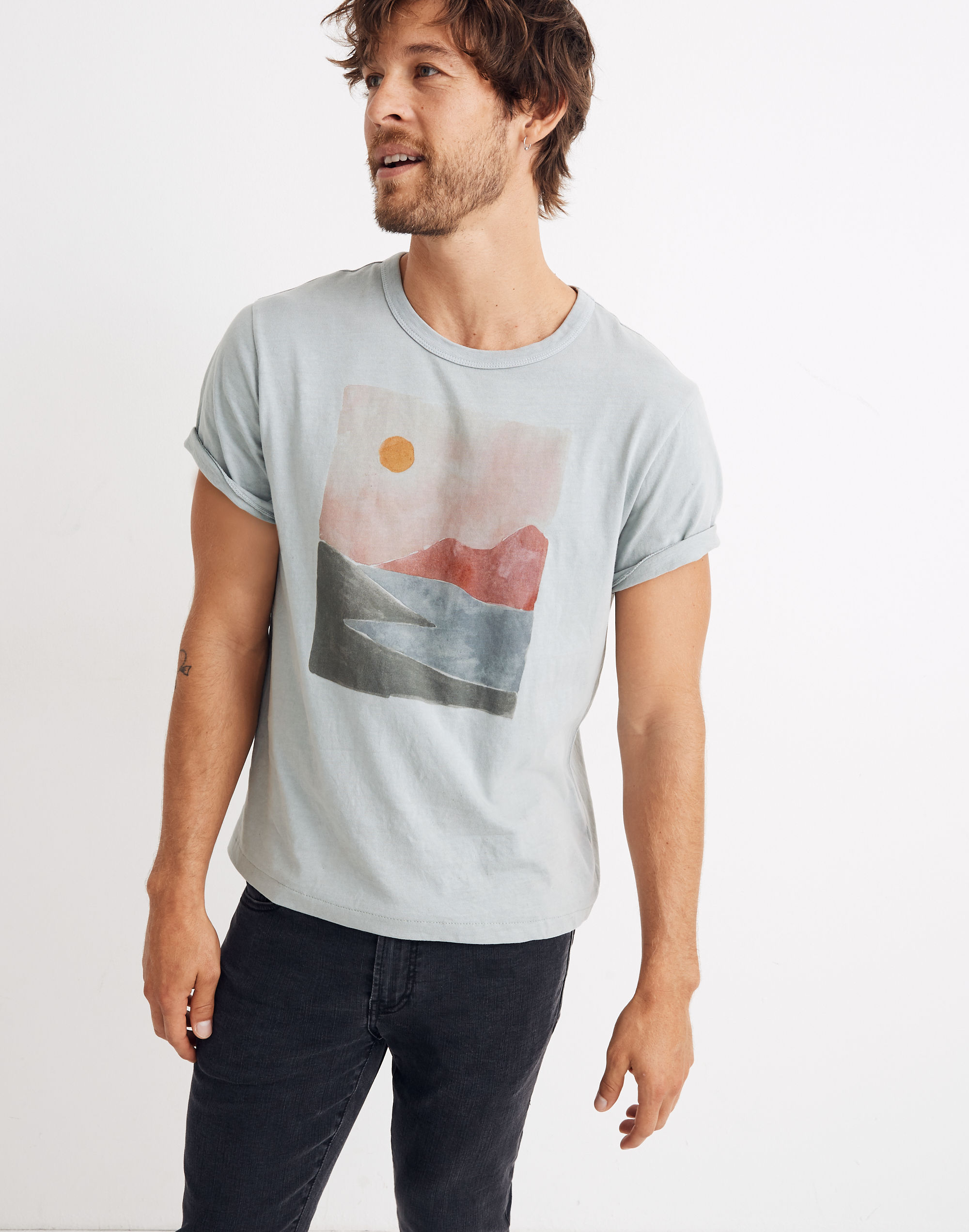 Watercolor Graphic Allday Crewneck Tee