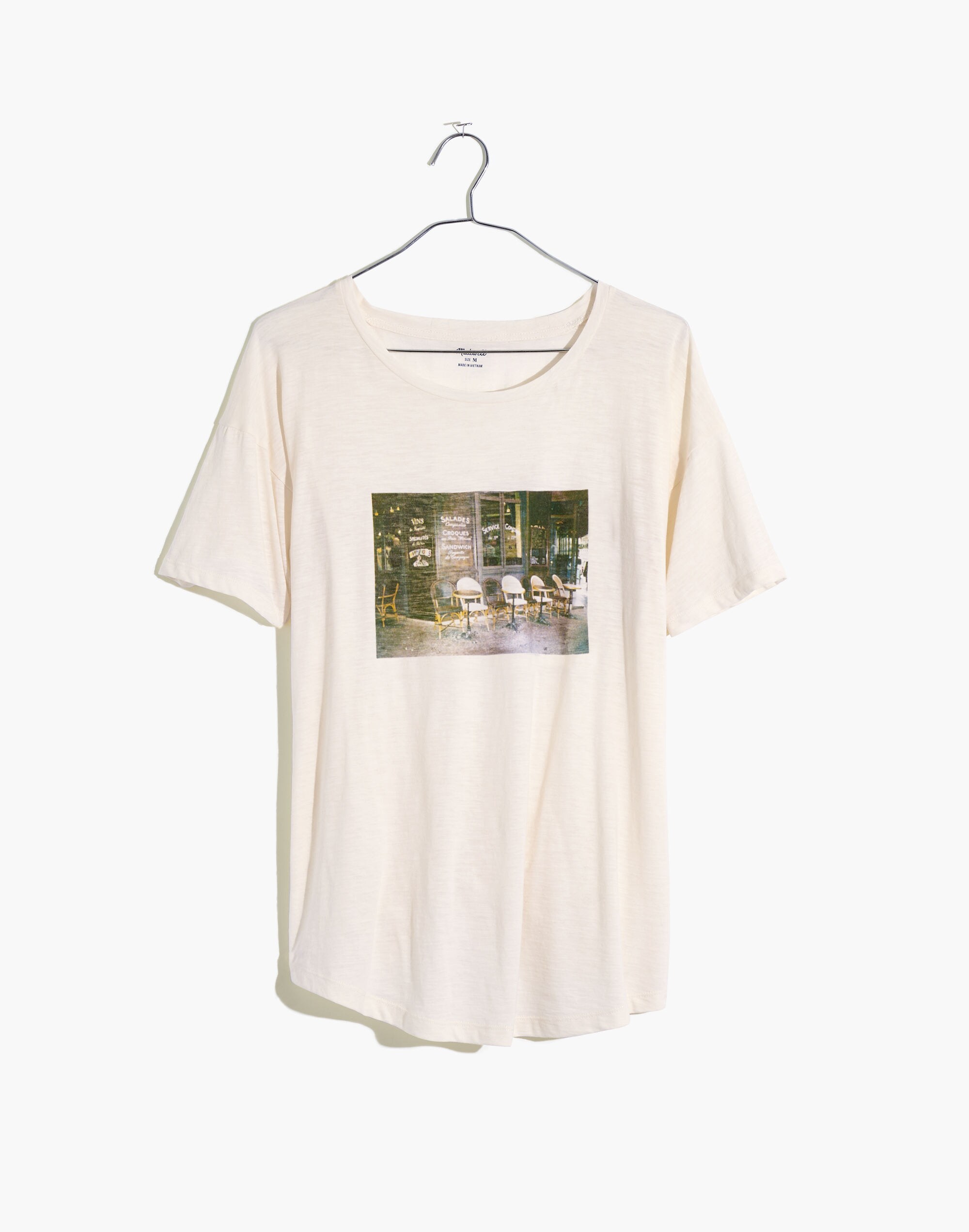 Parisian Cafe Graphic Whisper Cotton Crewneck Tee