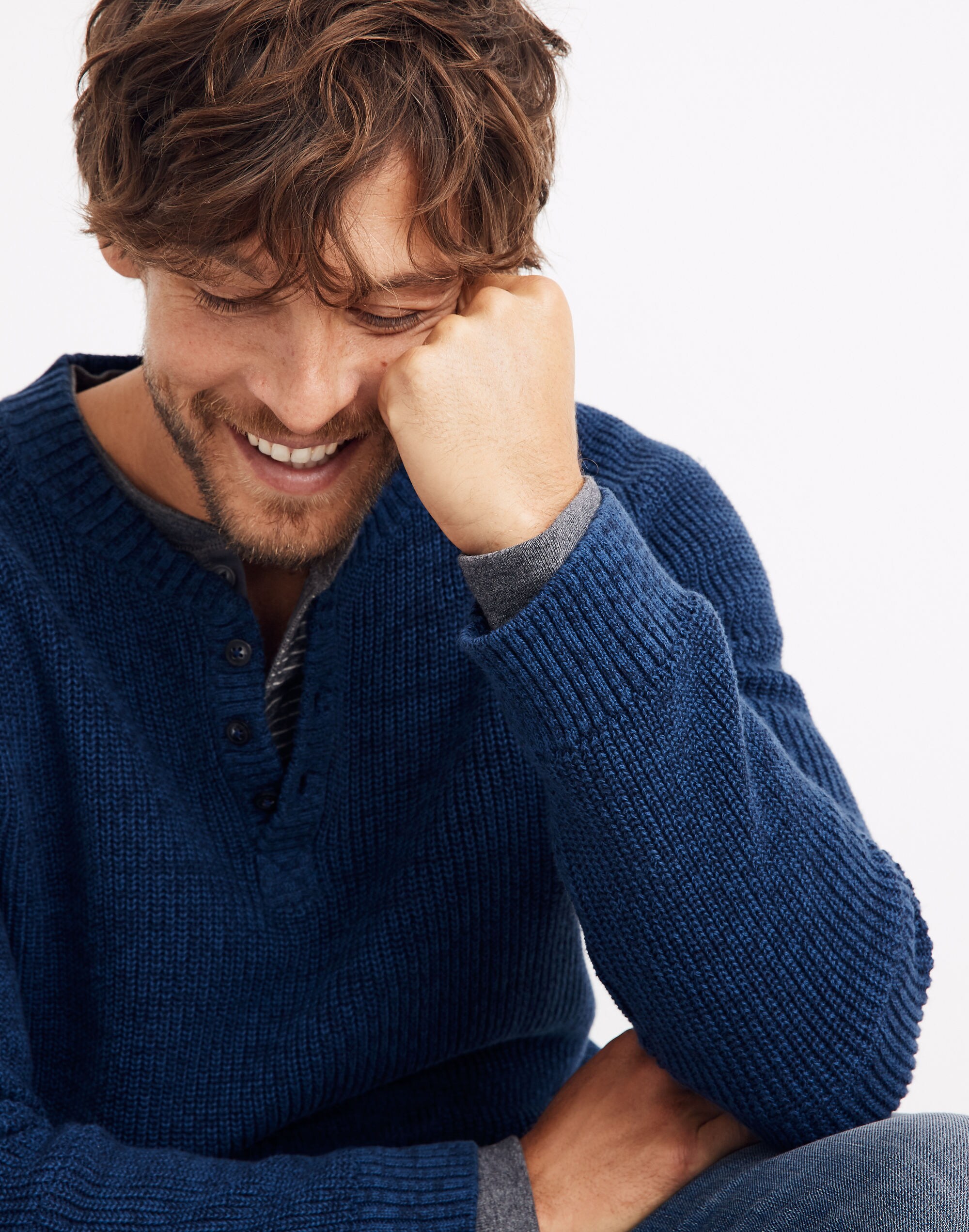 Mollusk&reg; Andover Henley Sweater in Navy