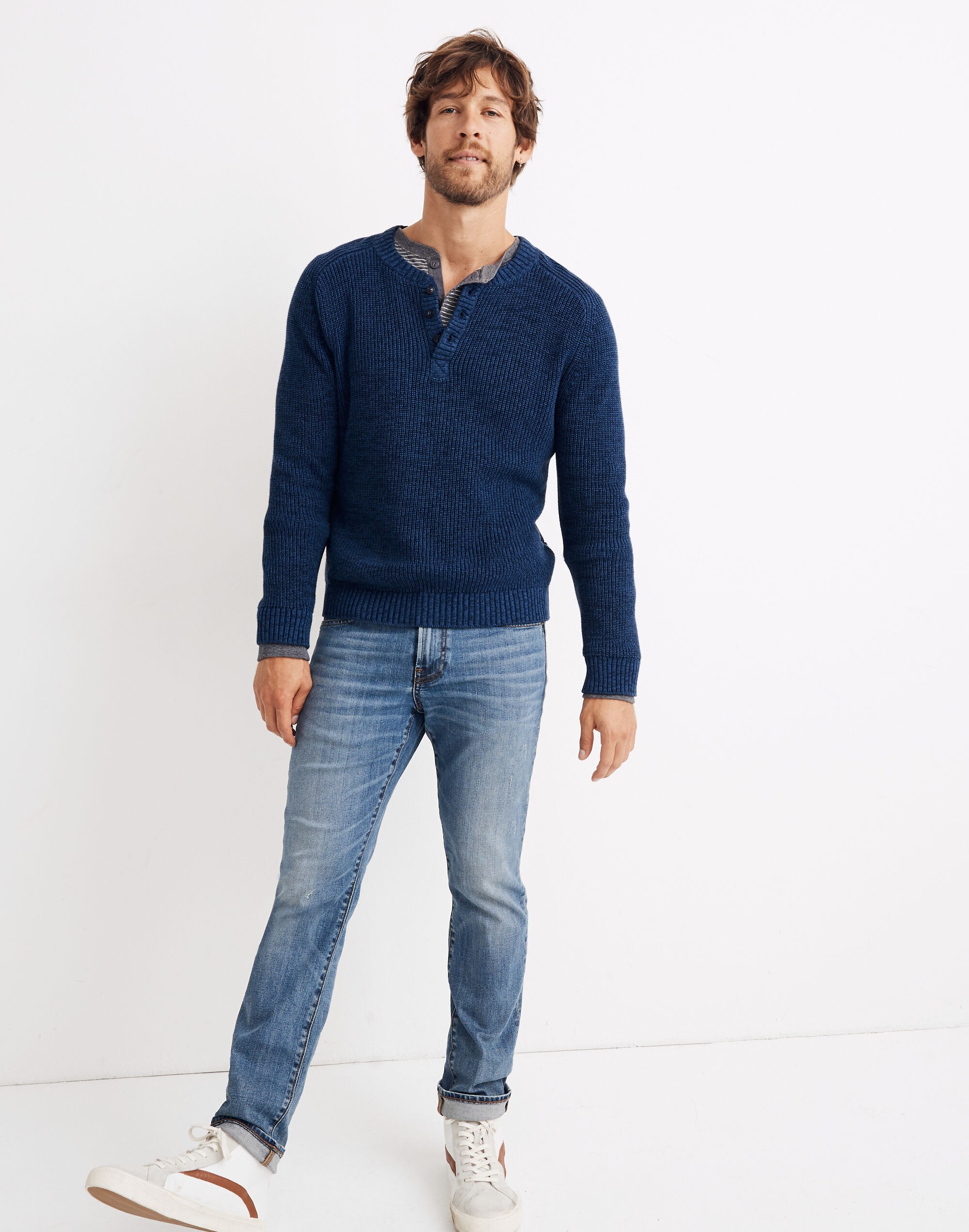 Mollusk&reg; Andover Henley Sweater in Navy