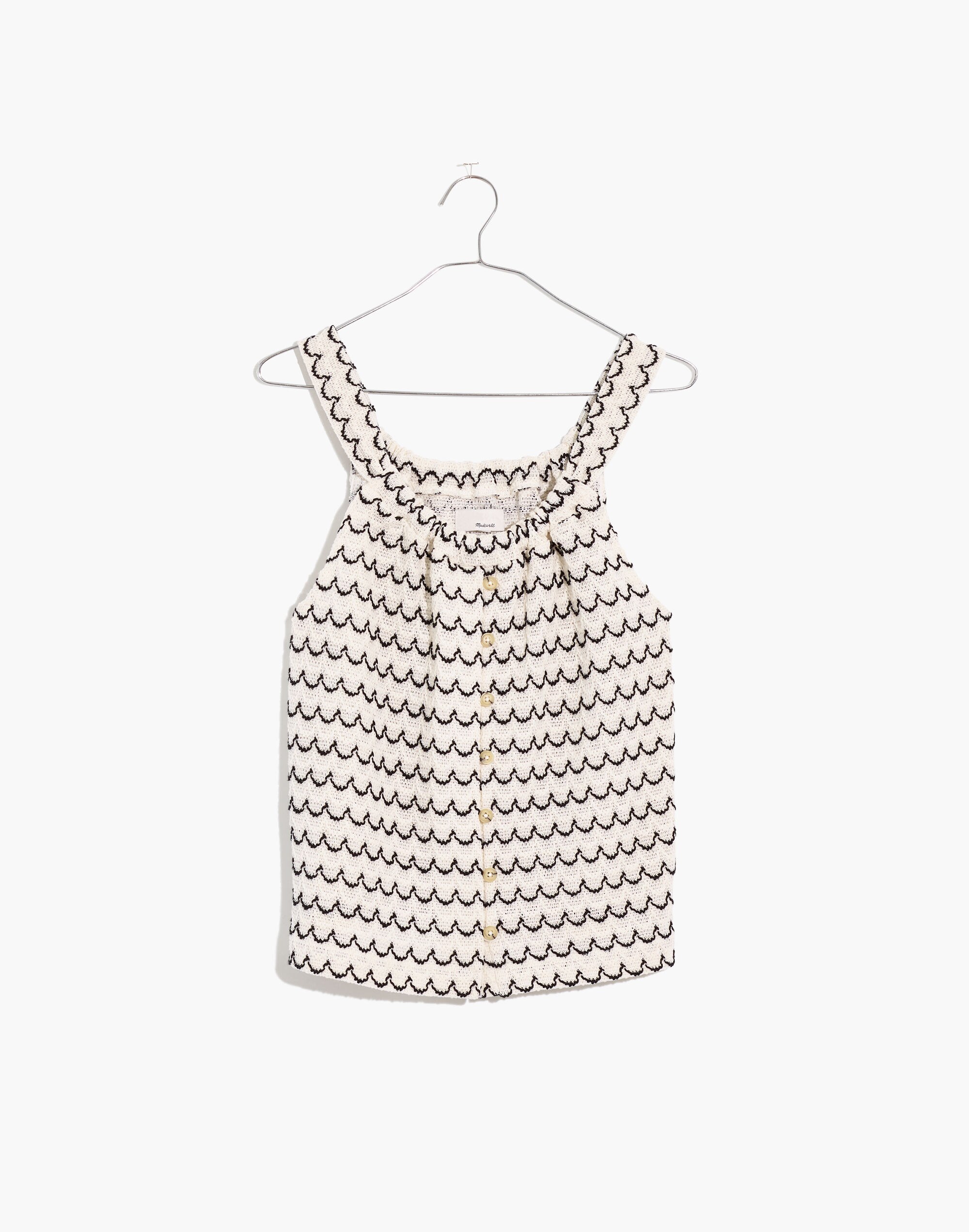 Texture &amp; Thread Button-Front Swing Tank in Wild Stripe