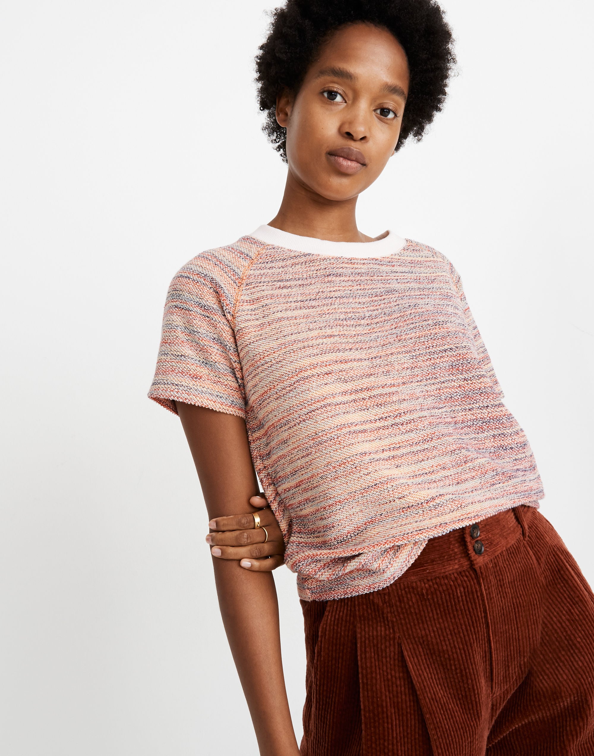 Texture &amp; Thread Sweatshirt Tee