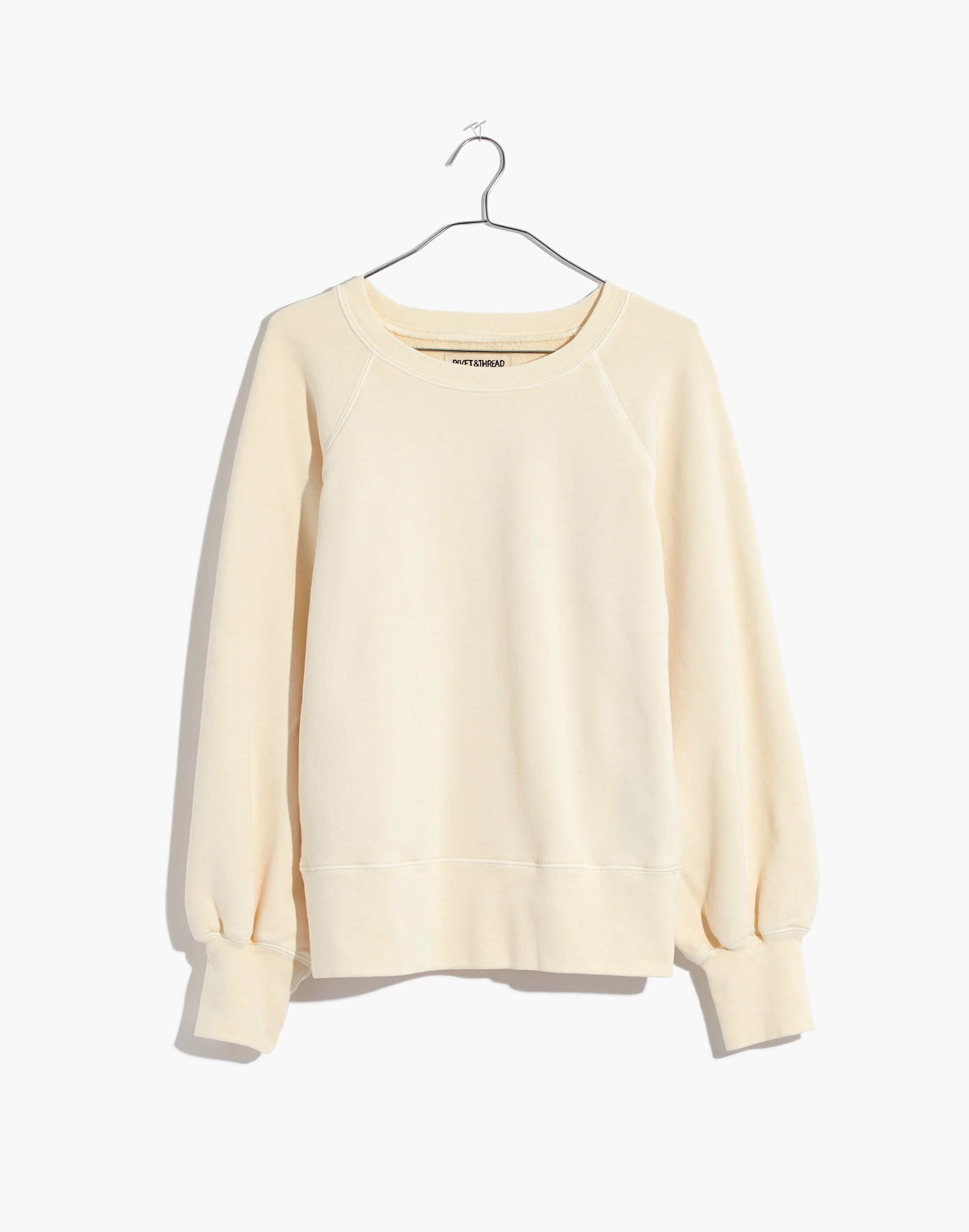Rivet &amp; Thread Garment-Dyed Raglan Balloon-Sleeve Sweatshirt
