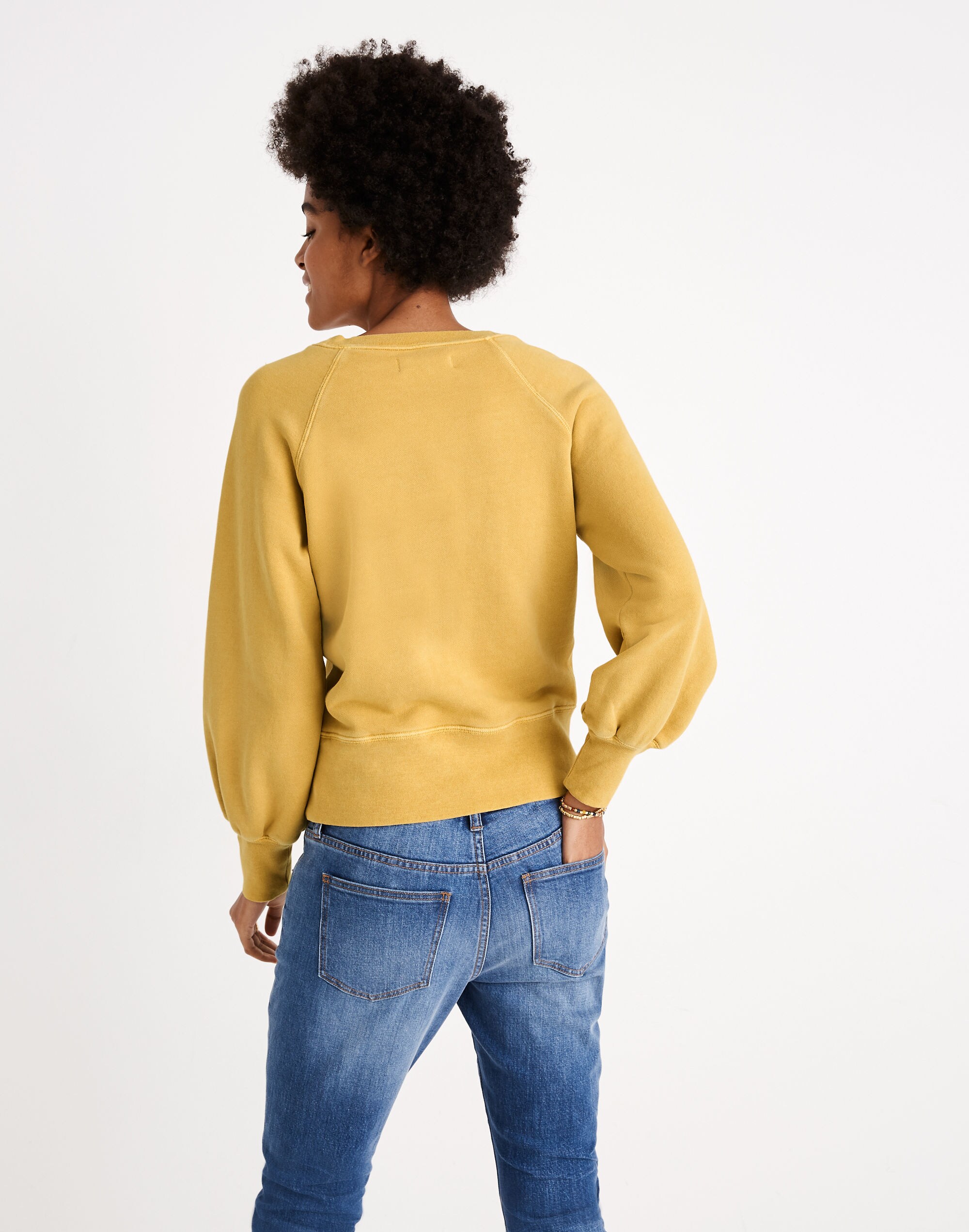 Rivet &amp; Thread Garment-Dyed Raglan Balloon-Sleeve Sweatshirt
