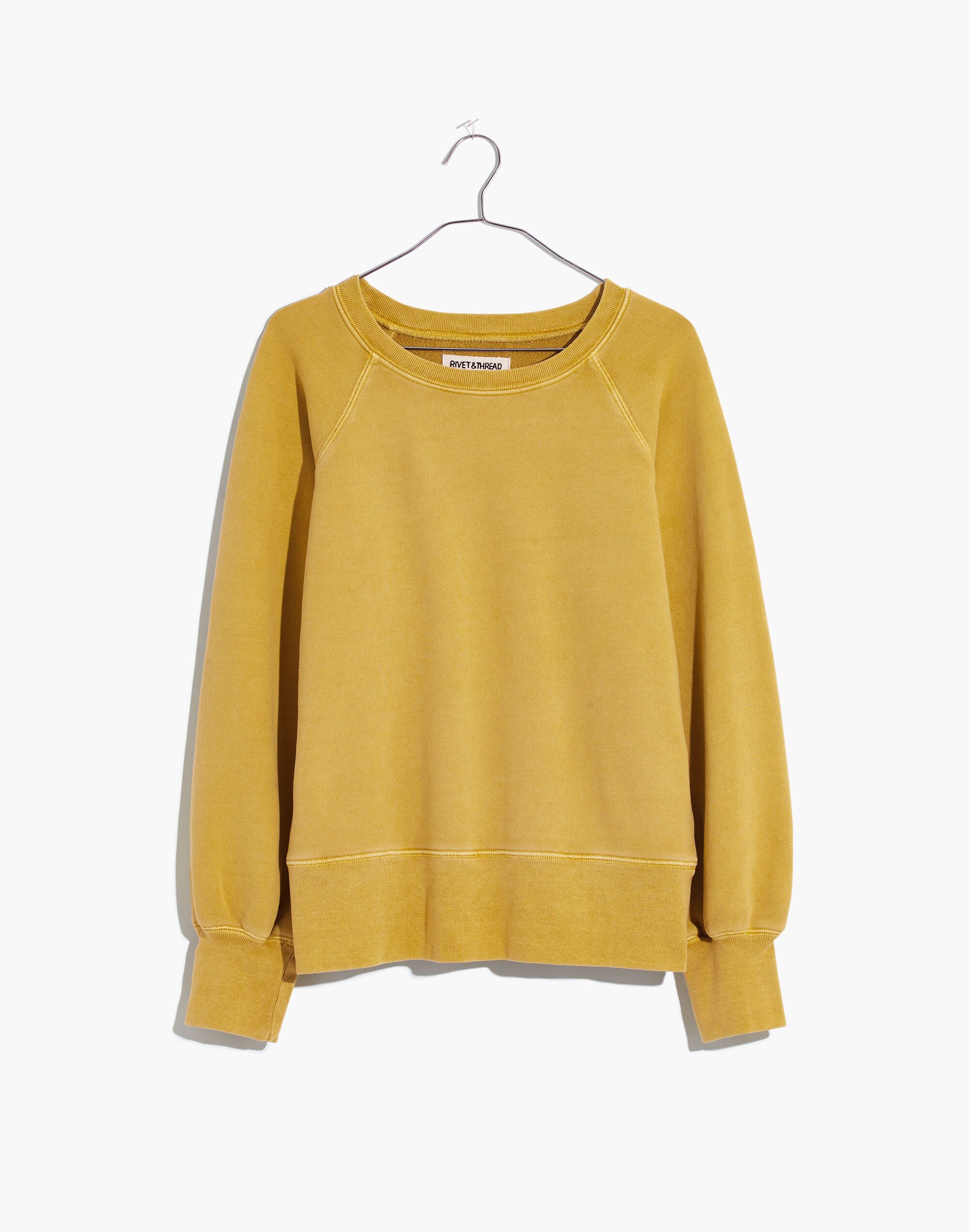Rivet &amp; Thread Garment-Dyed Raglan Balloon-Sleeve Sweatshirt