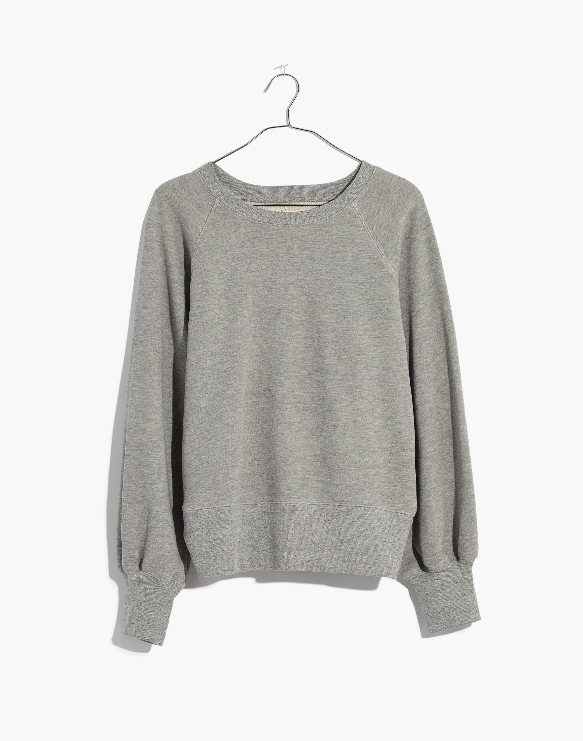 Rivet &amp; Thread Heathered Raglan Balloon-Sleeve Sweatshirt