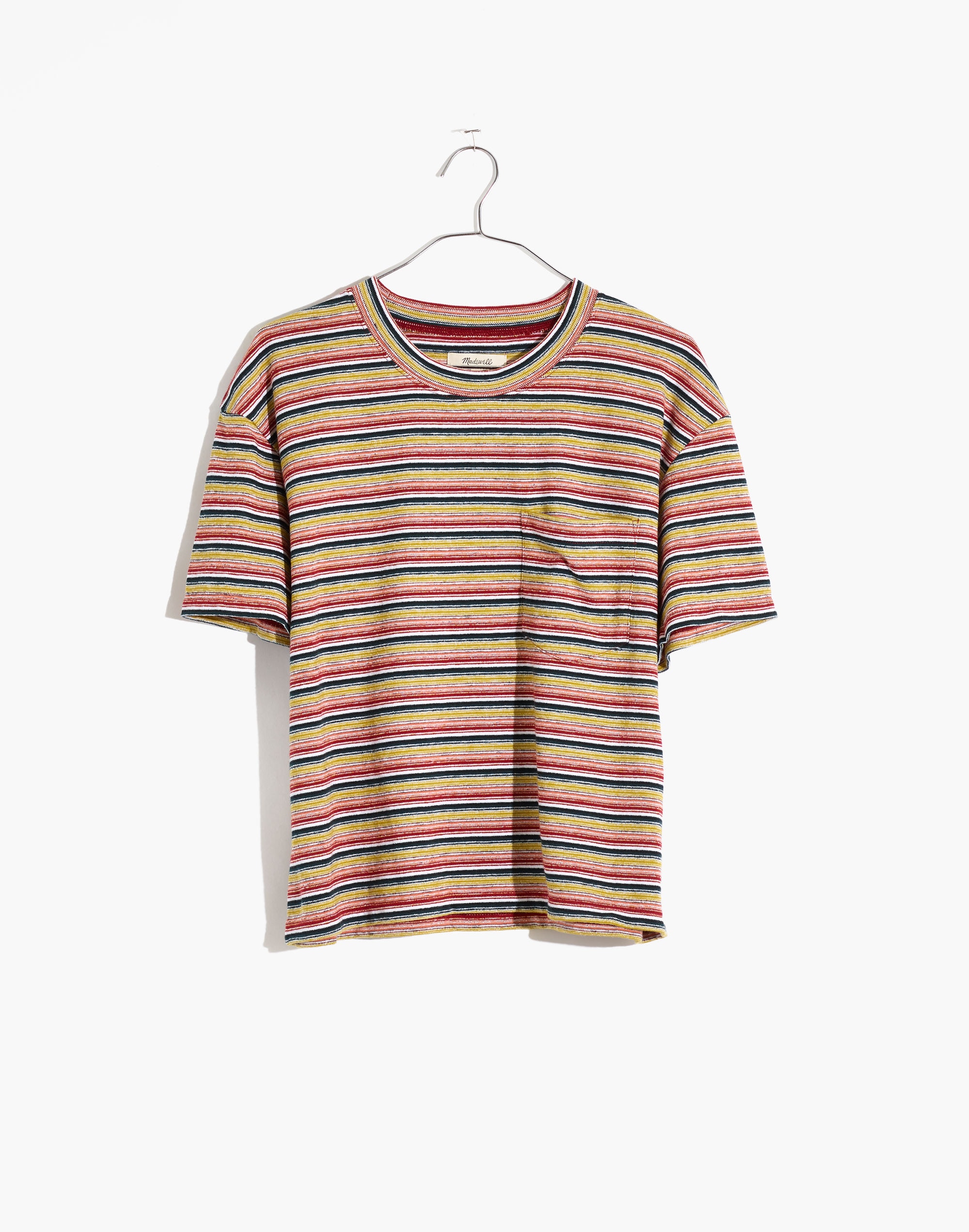 Textured Easy Crop Tee in Stripe