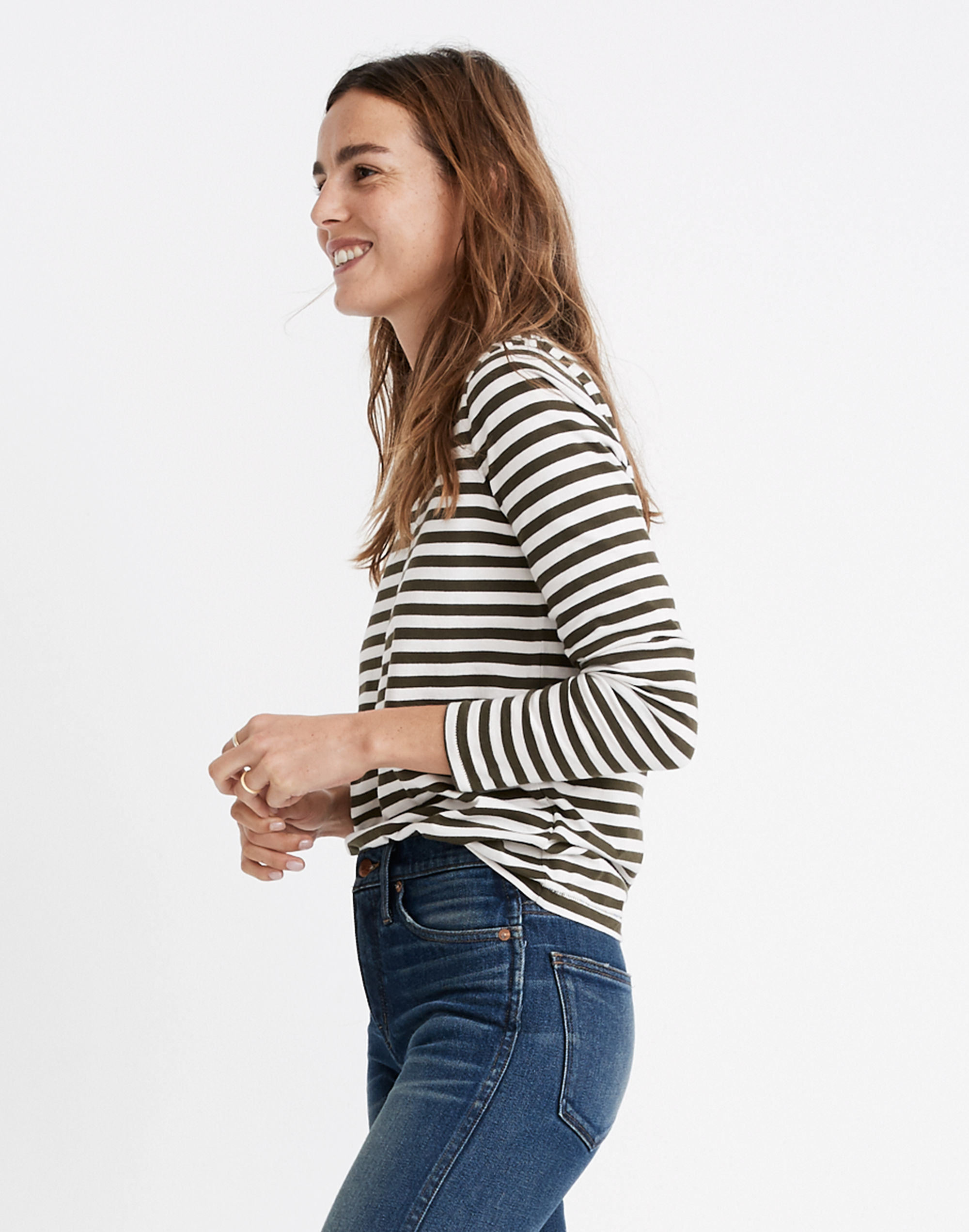 Northside Long-Sleeve Vintage Ringer Tee in Driggs Stripe