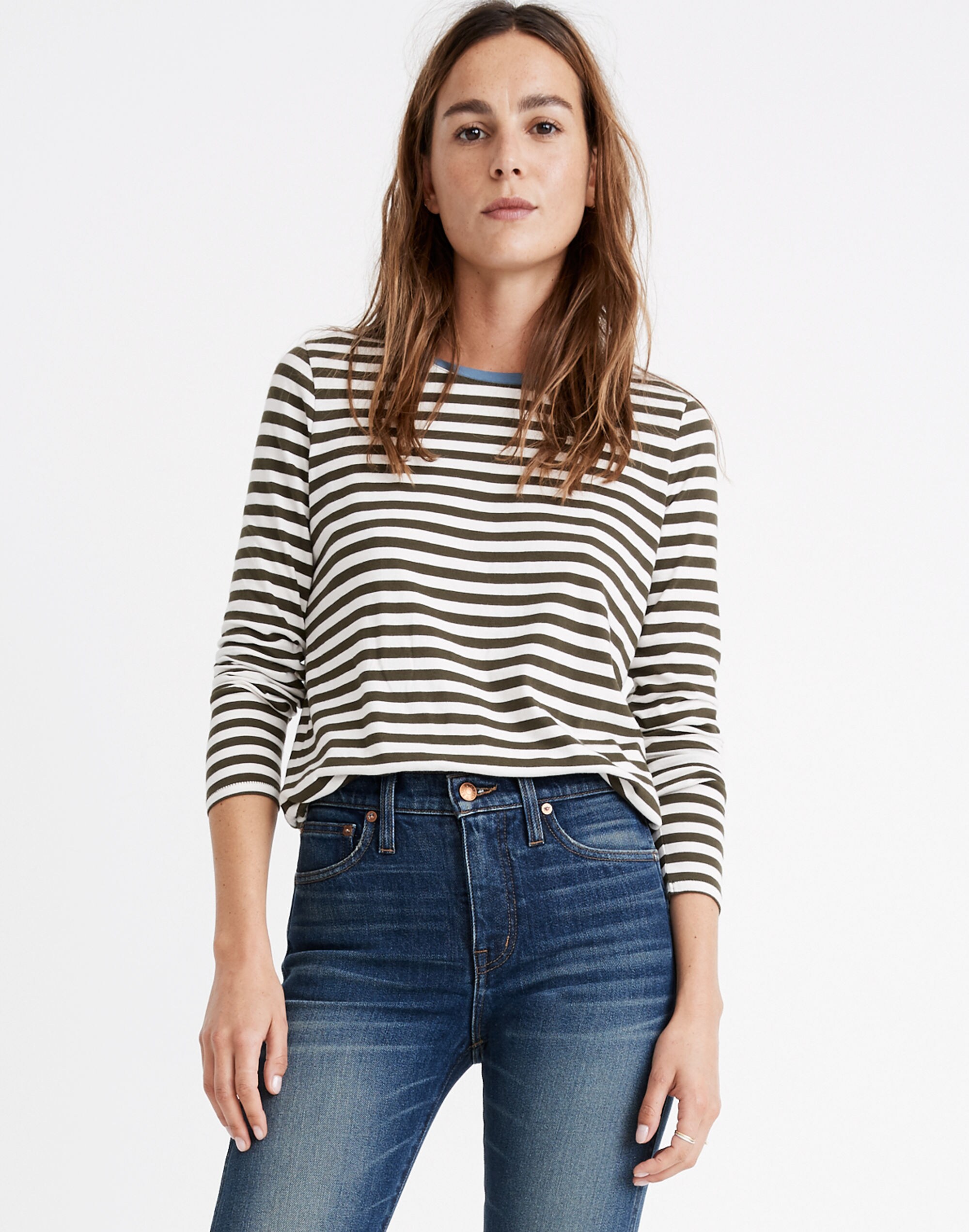 Northside Long-Sleeve Vintage Ringer Tee in Driggs Stripe