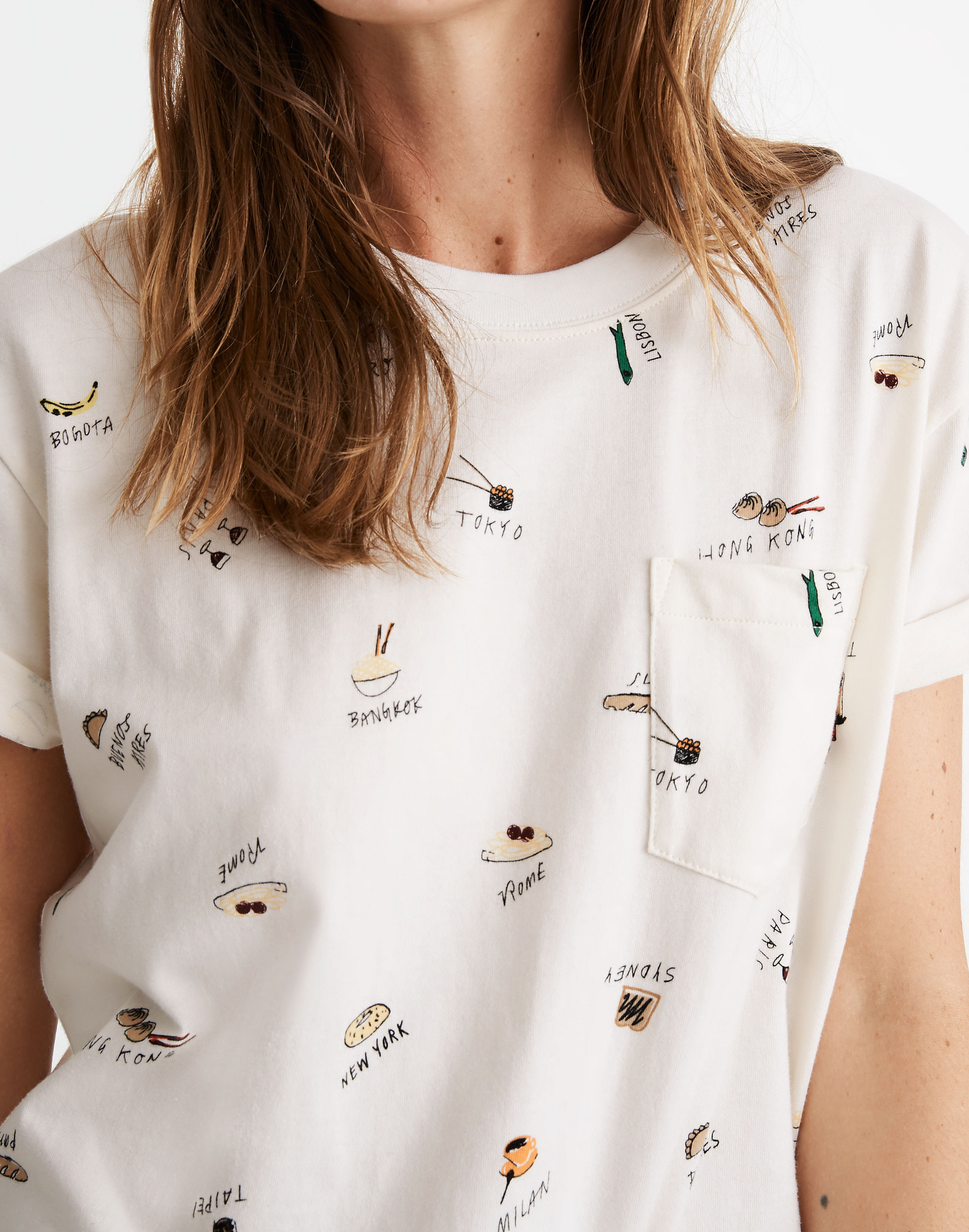 Food Culture Easy Crop Pocket Tee
