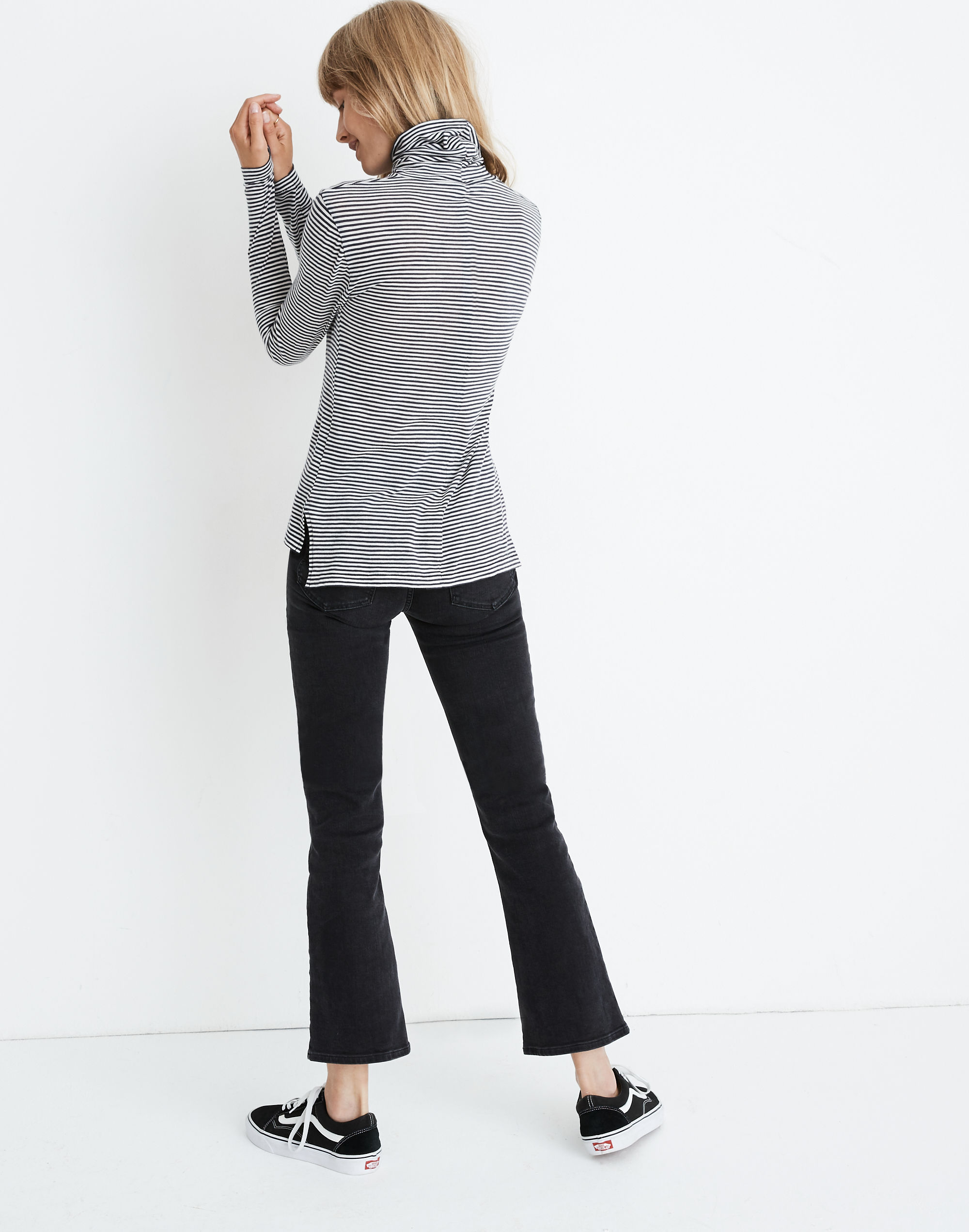 Whisper Cotton Turtleneck in Eastleigh Stripe