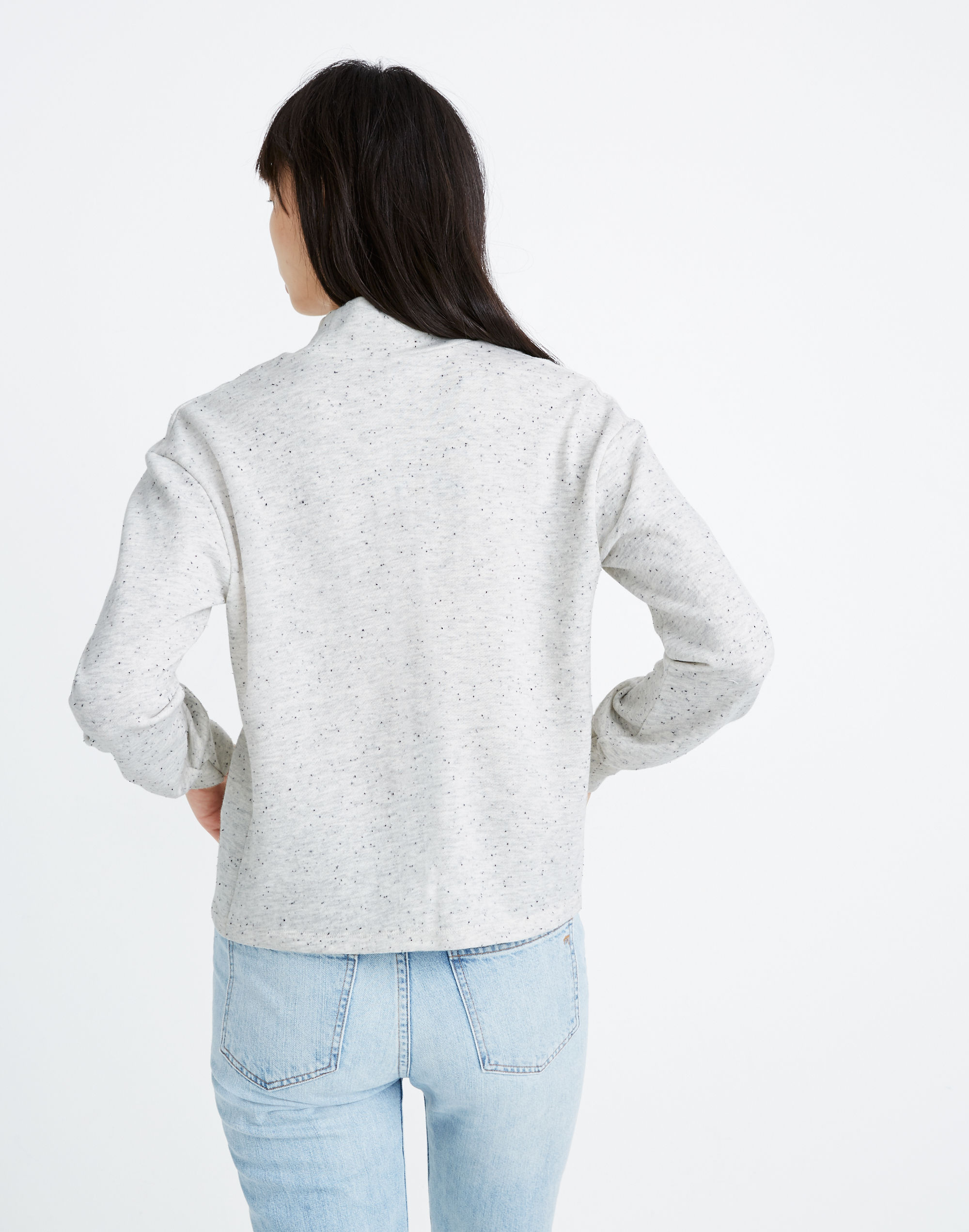 Donegal Mockneck Bubble-Sleeve Sweatshirt