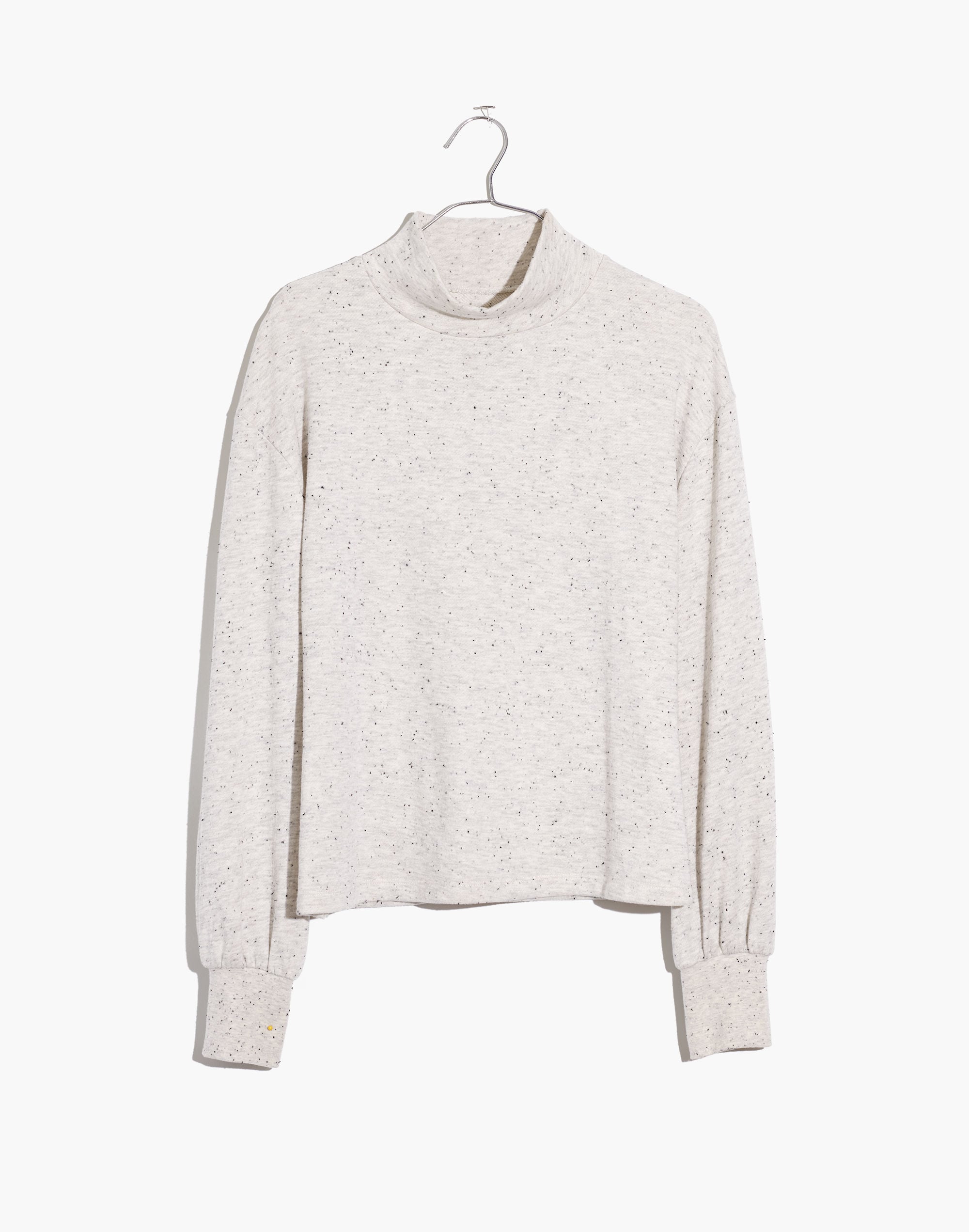 Donegal Mockneck Bubble-Sleeve Sweatshirt