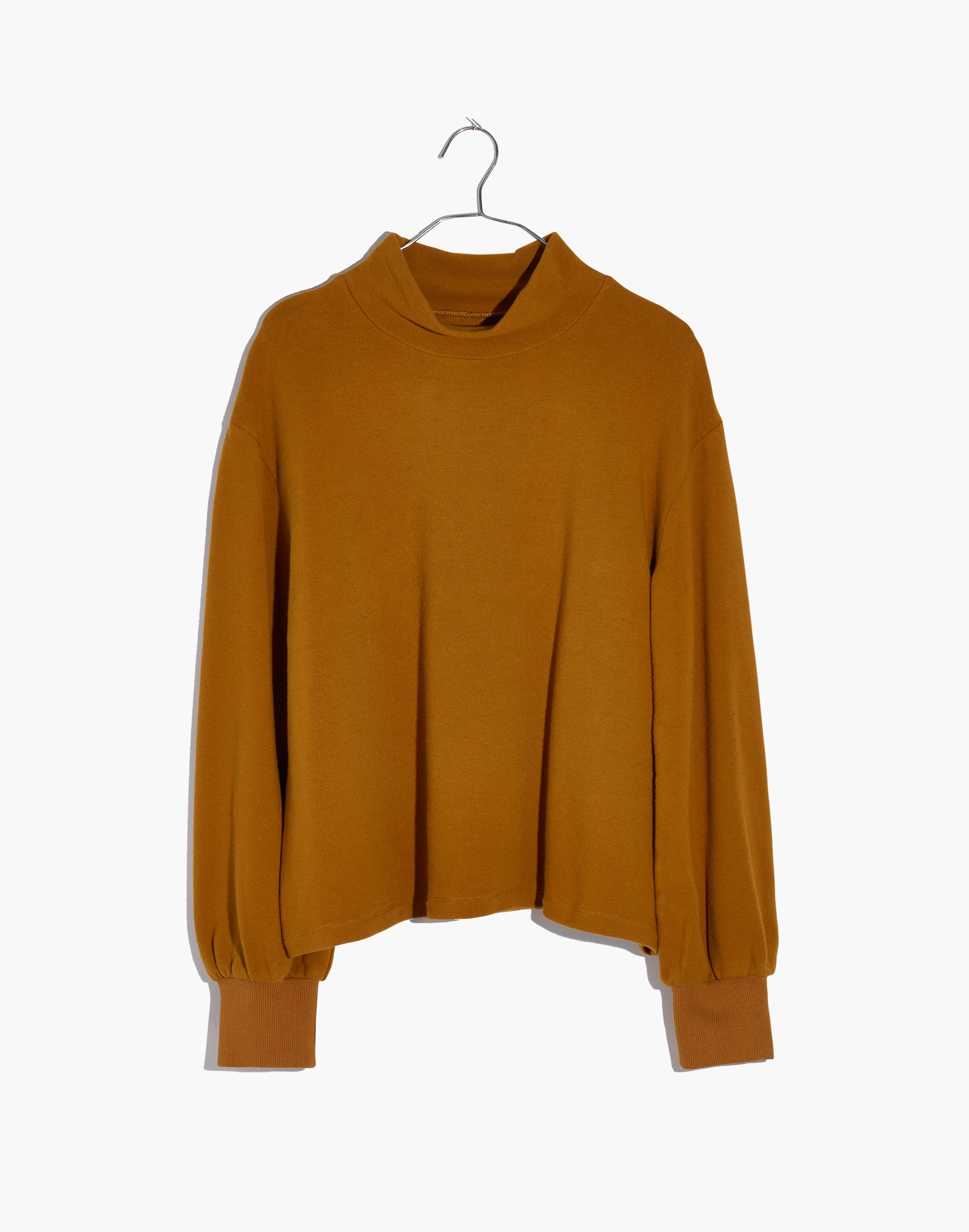 Mockneck Bubble-Sleeve Sweatshirt