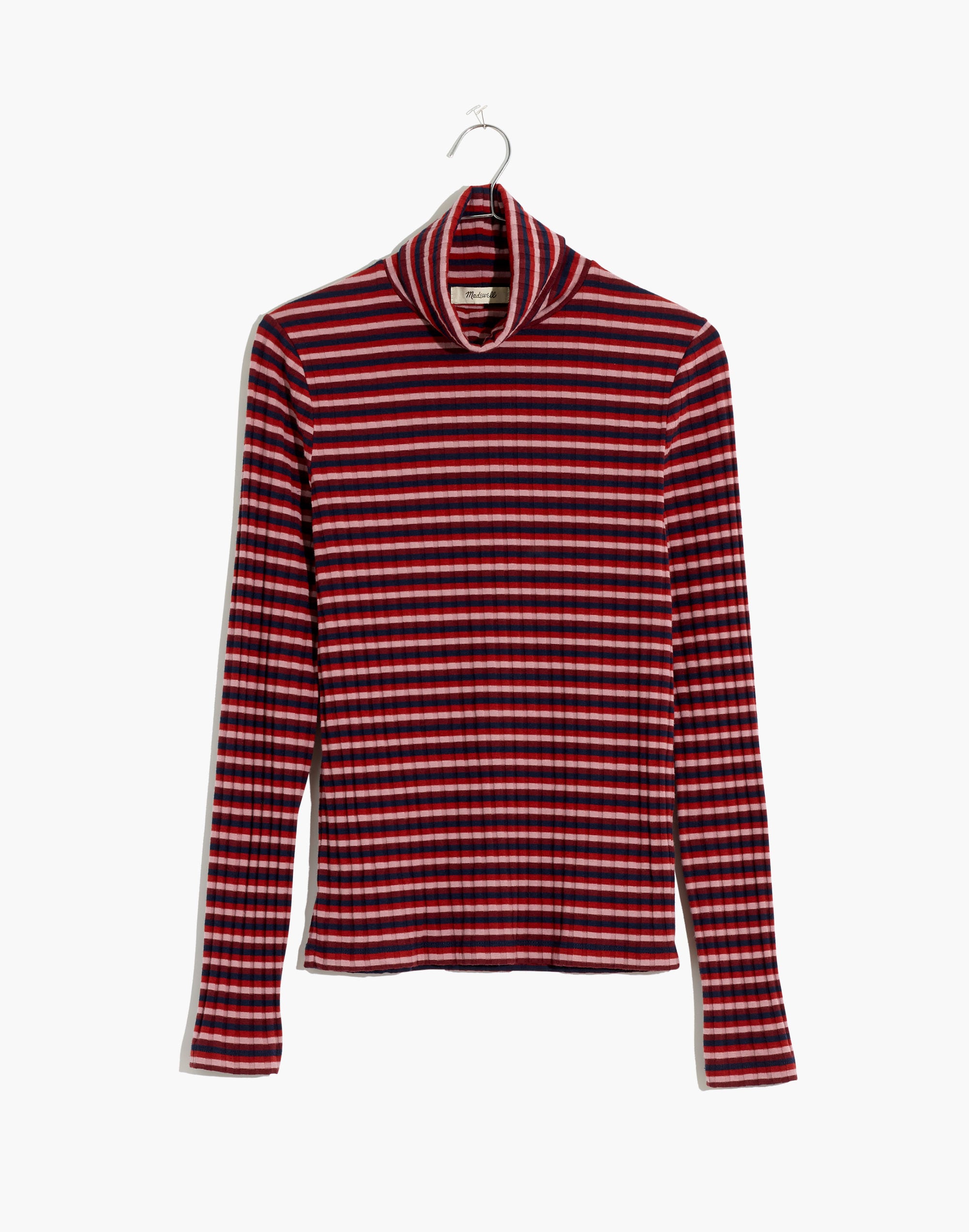 Ribbed Turtleneck Top in Stripe