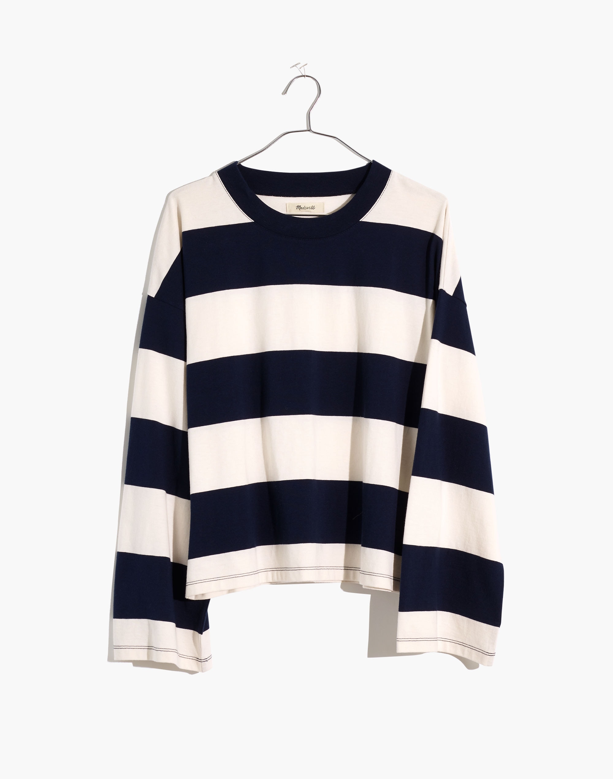 Easy Crop Long-Sleeve Tee in Rugby Stripe