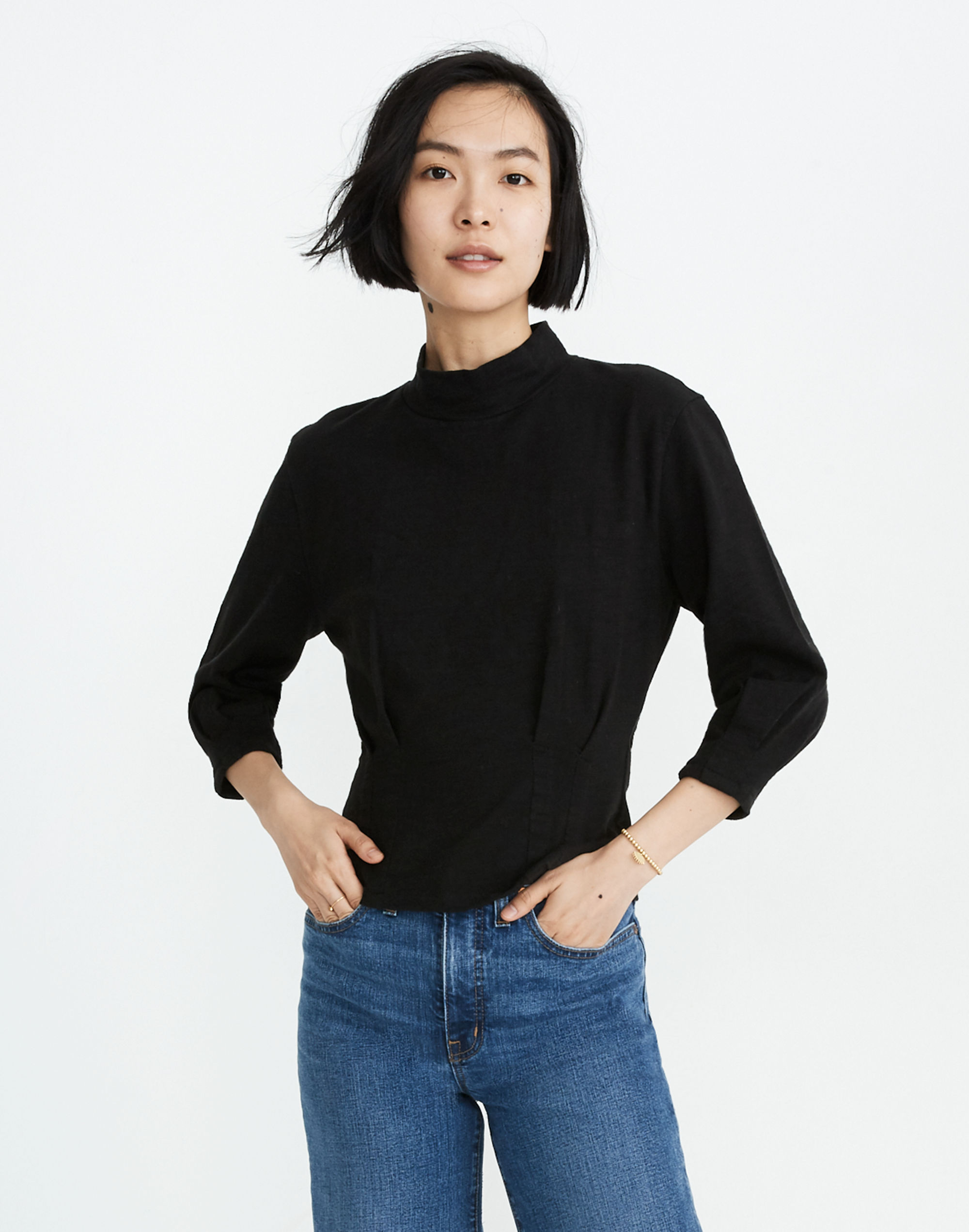 Mockneck Structured Top