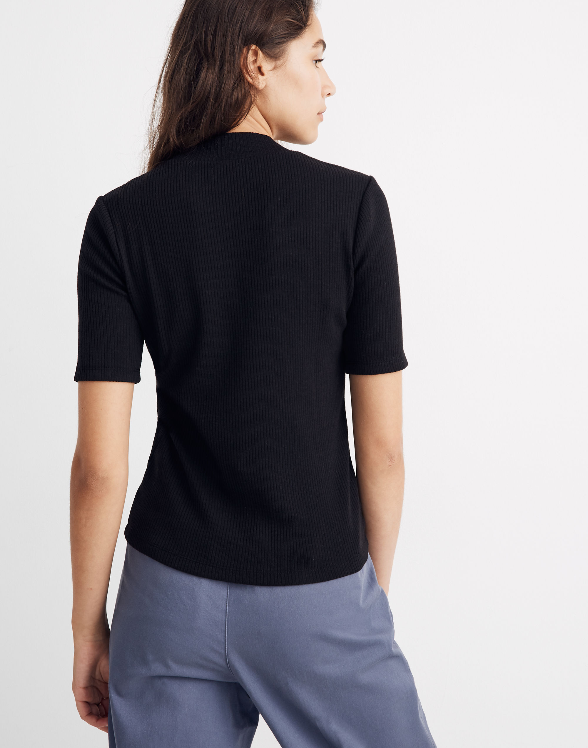 Ribbed Mockneck Top